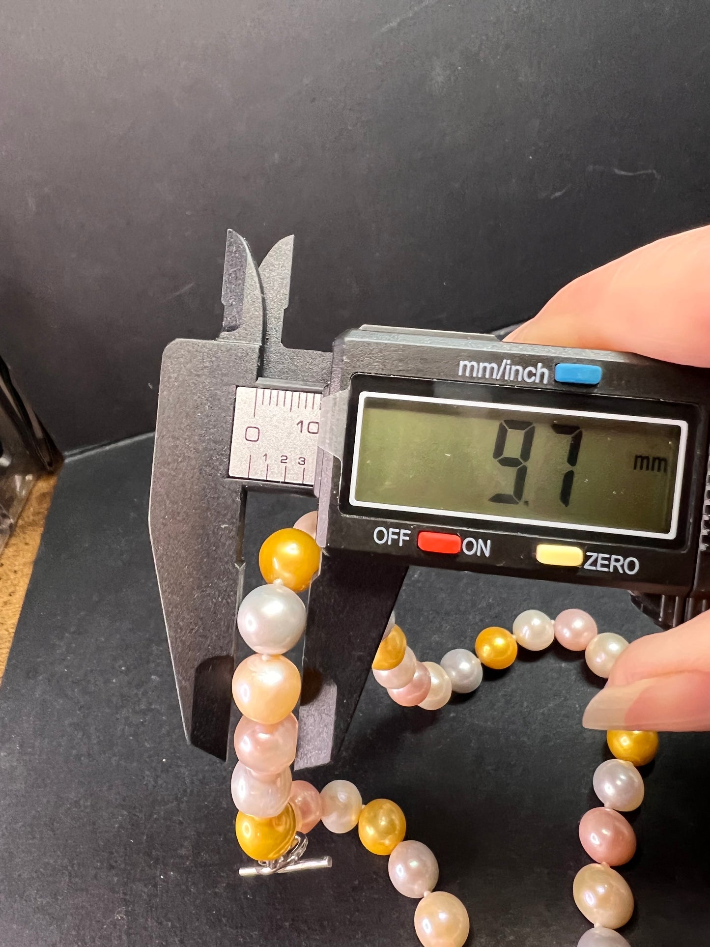 Multicolor Cultured Pearl Necklace 18” 925 WW Sterling Toggle Clasp