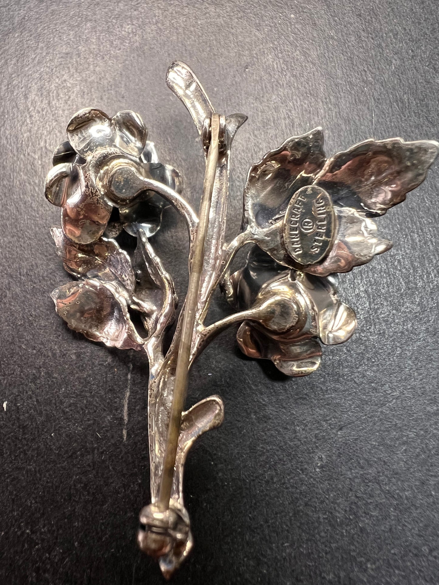 Vintage Danecraft sterling rose brooch pin