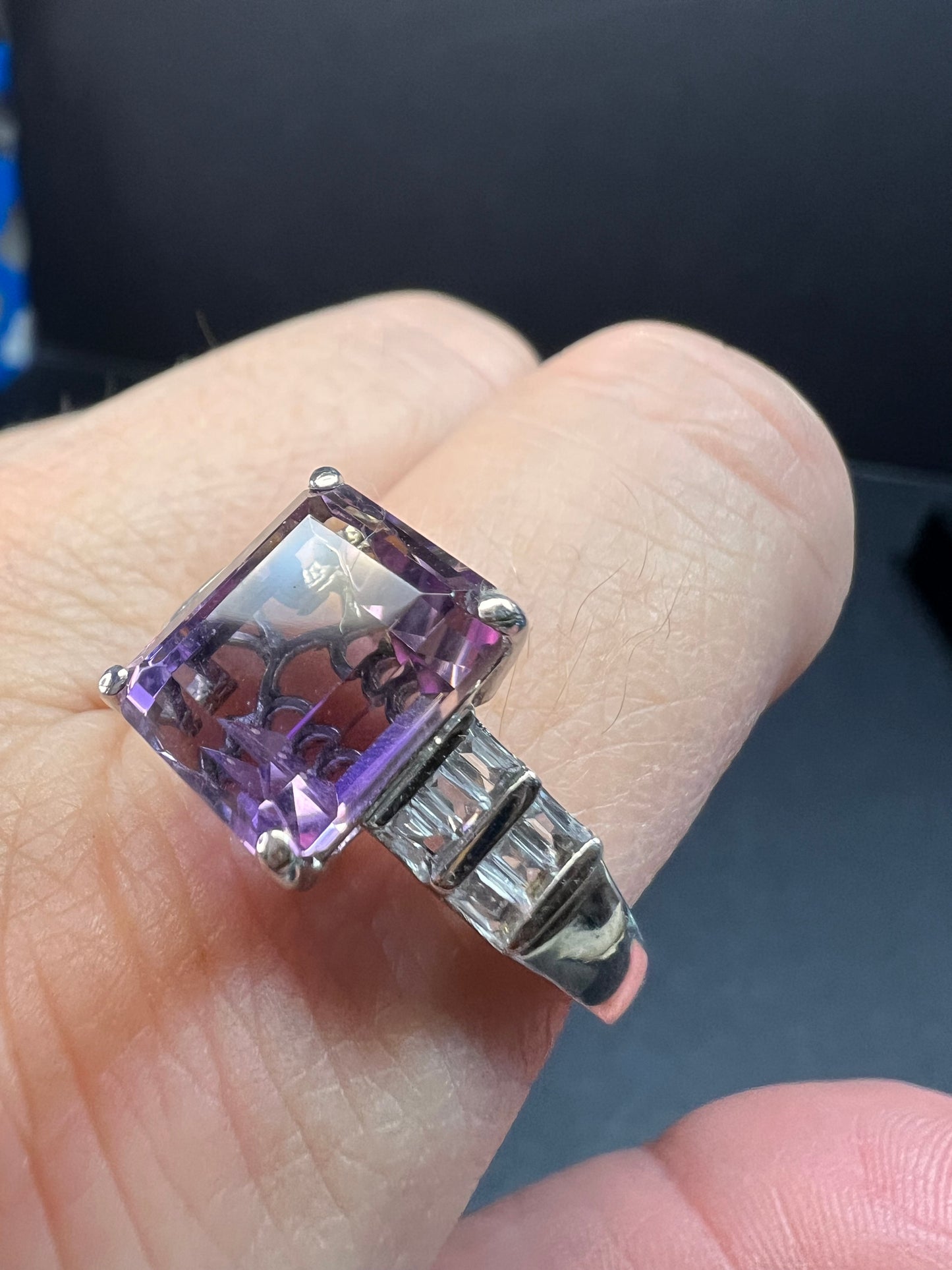 NEW ametrine and topaz sterling silver ring size 11