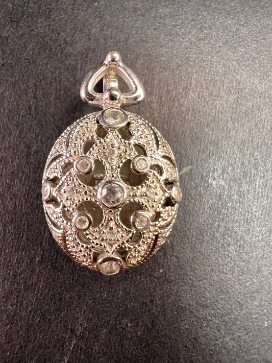 Vintage sterling silver poison locket Maltese cross pendant