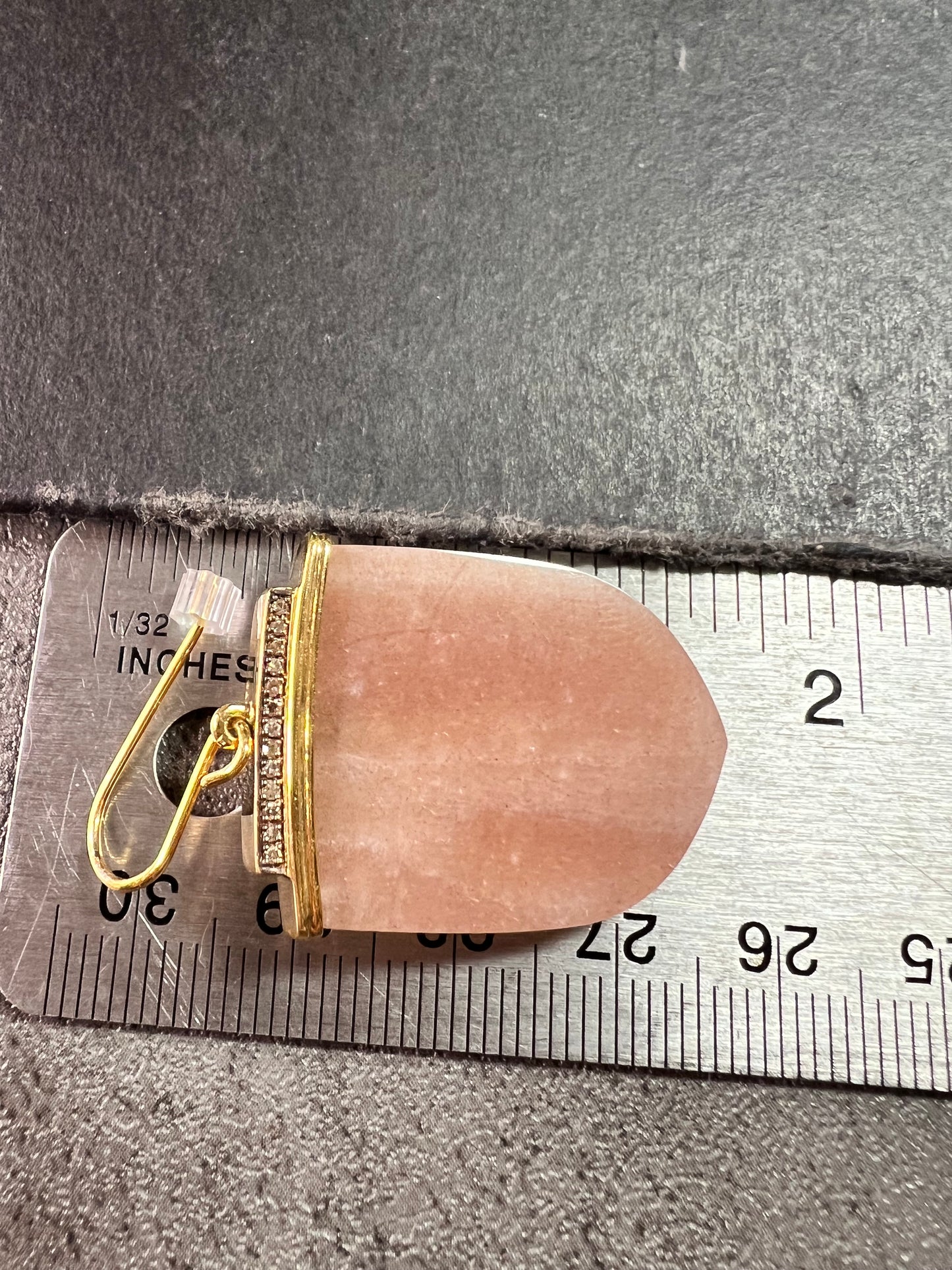 NEW Carol Brodie Rarities Peach Moonstone Diamond 925 Vermeil Earrings