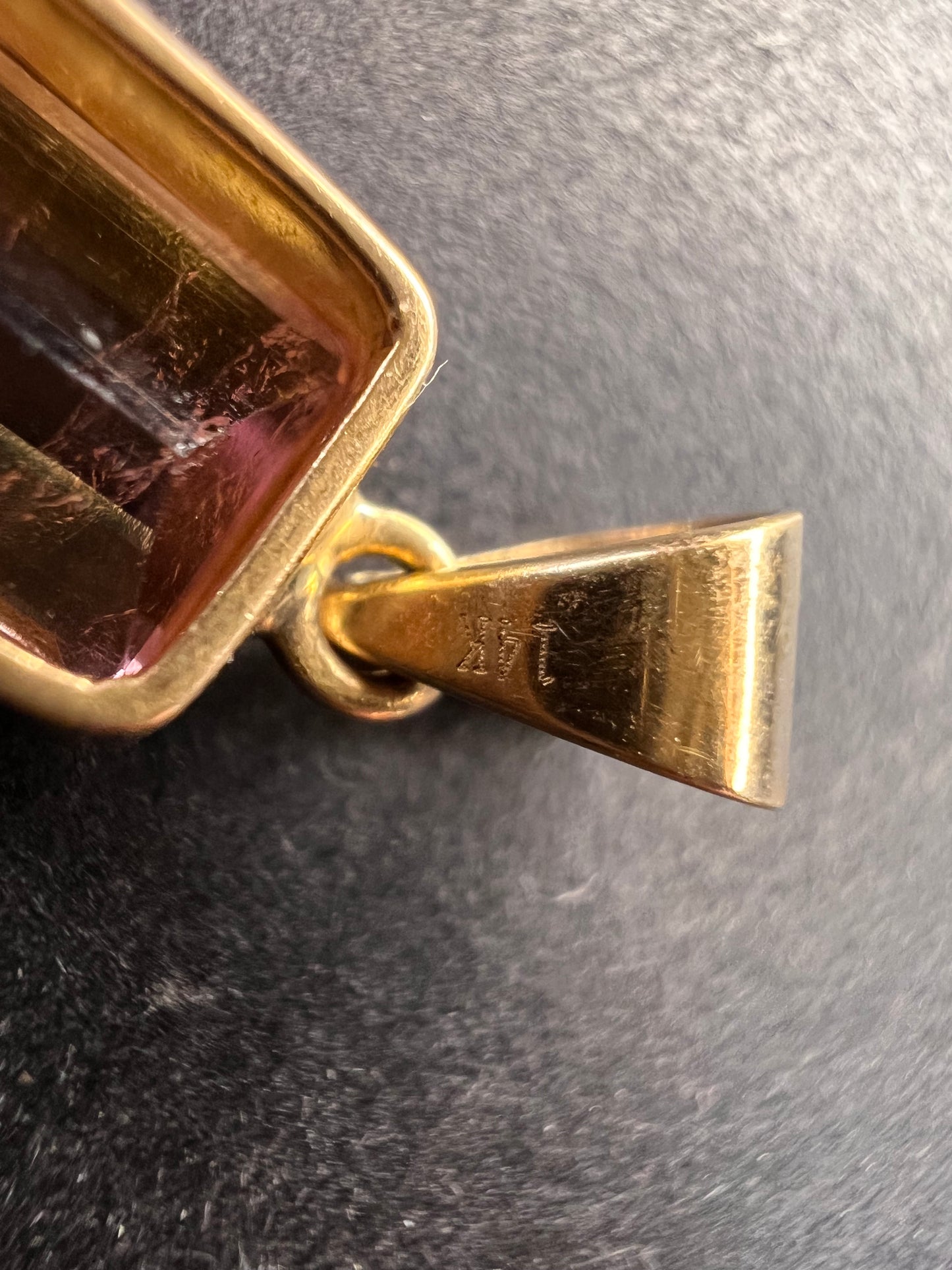 Vintage 14k gold watermelon tourmaline pendant