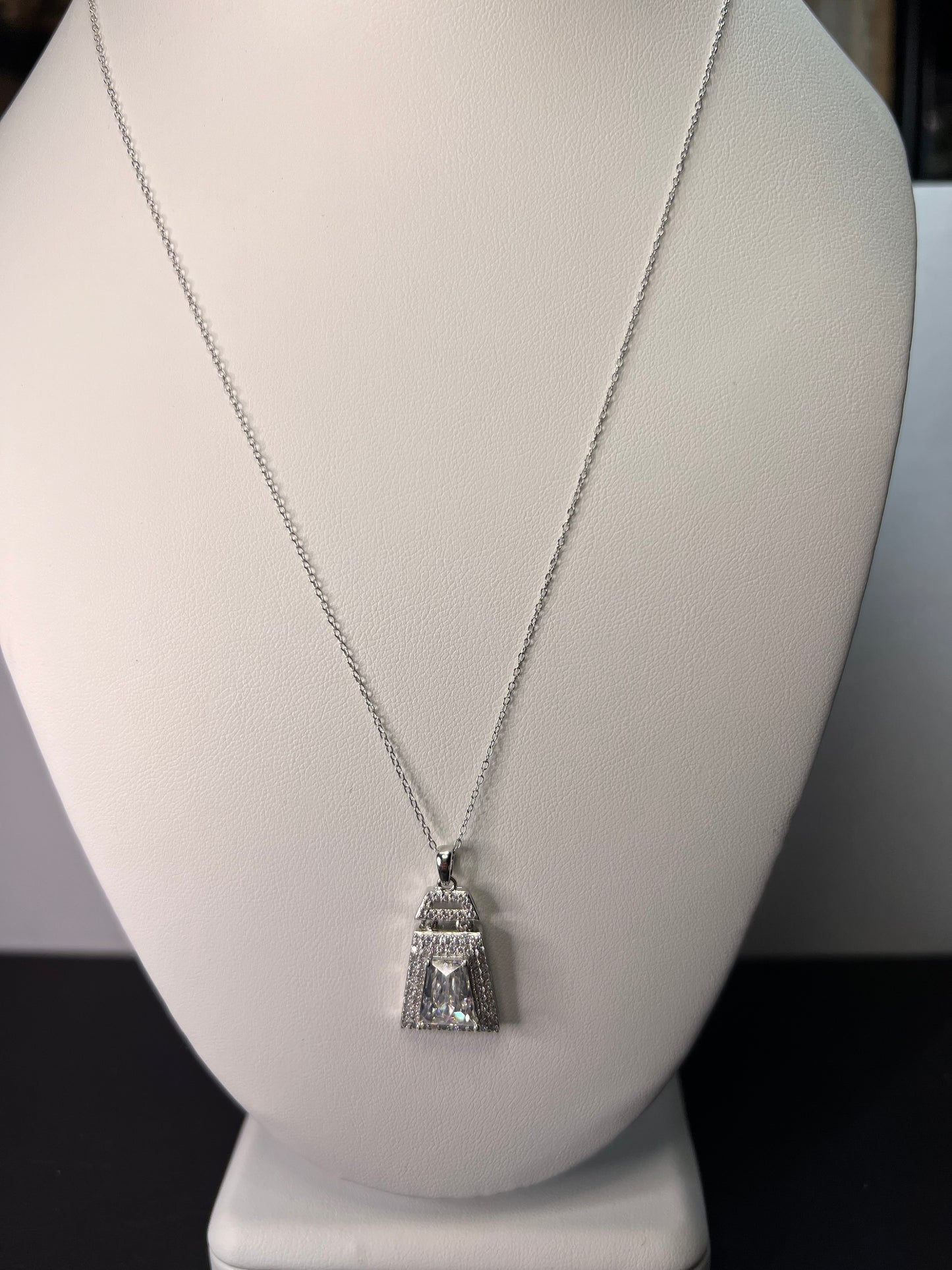 Tycoon CZ sterling silver pendant and chain necklace