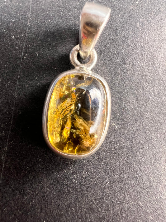 NEW Canary yellow tourmaline  sterling silver pendant 1.75 grams