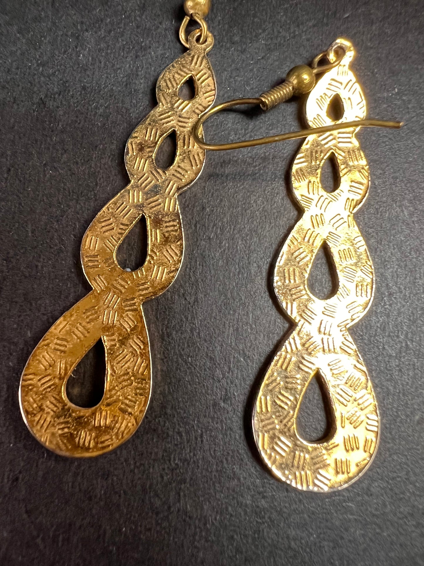 Vintage cloisonné butterfly garden dangling earrings