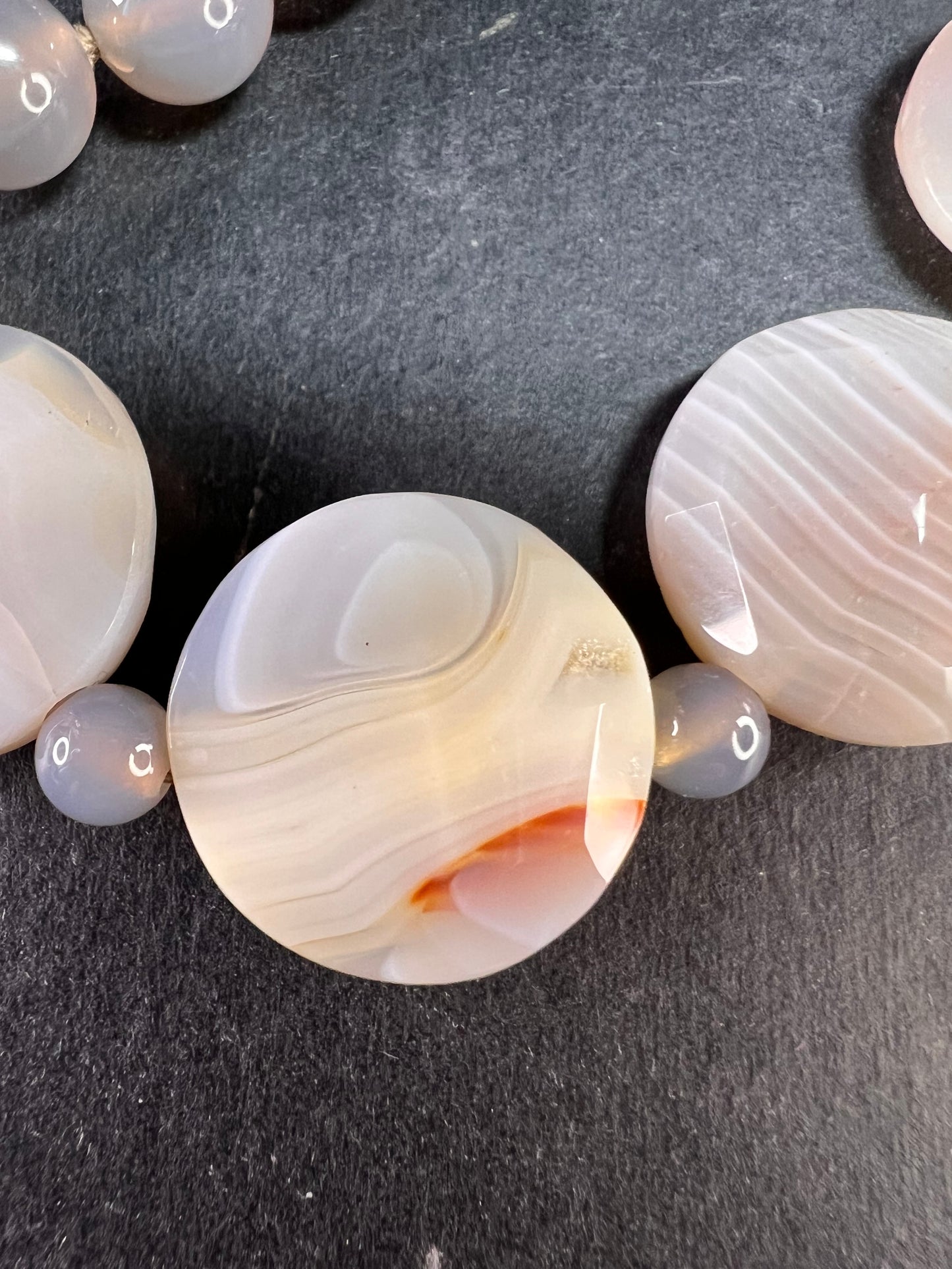 NEW Botswana agate necklace with sterling silver clasp