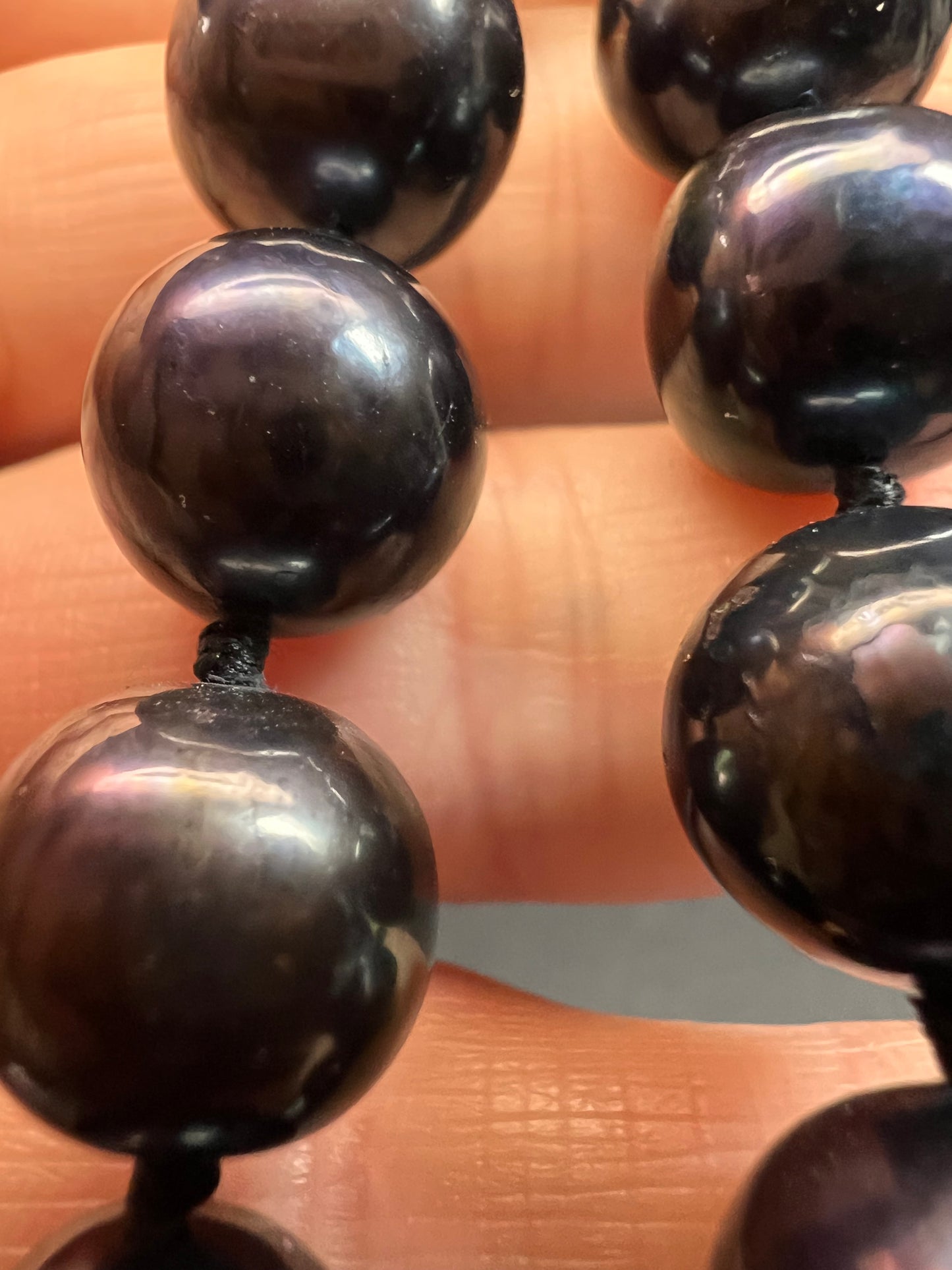 New Black Cultured Freshwater Pearl Necklace 11mm, 18–20”, 925 Silver