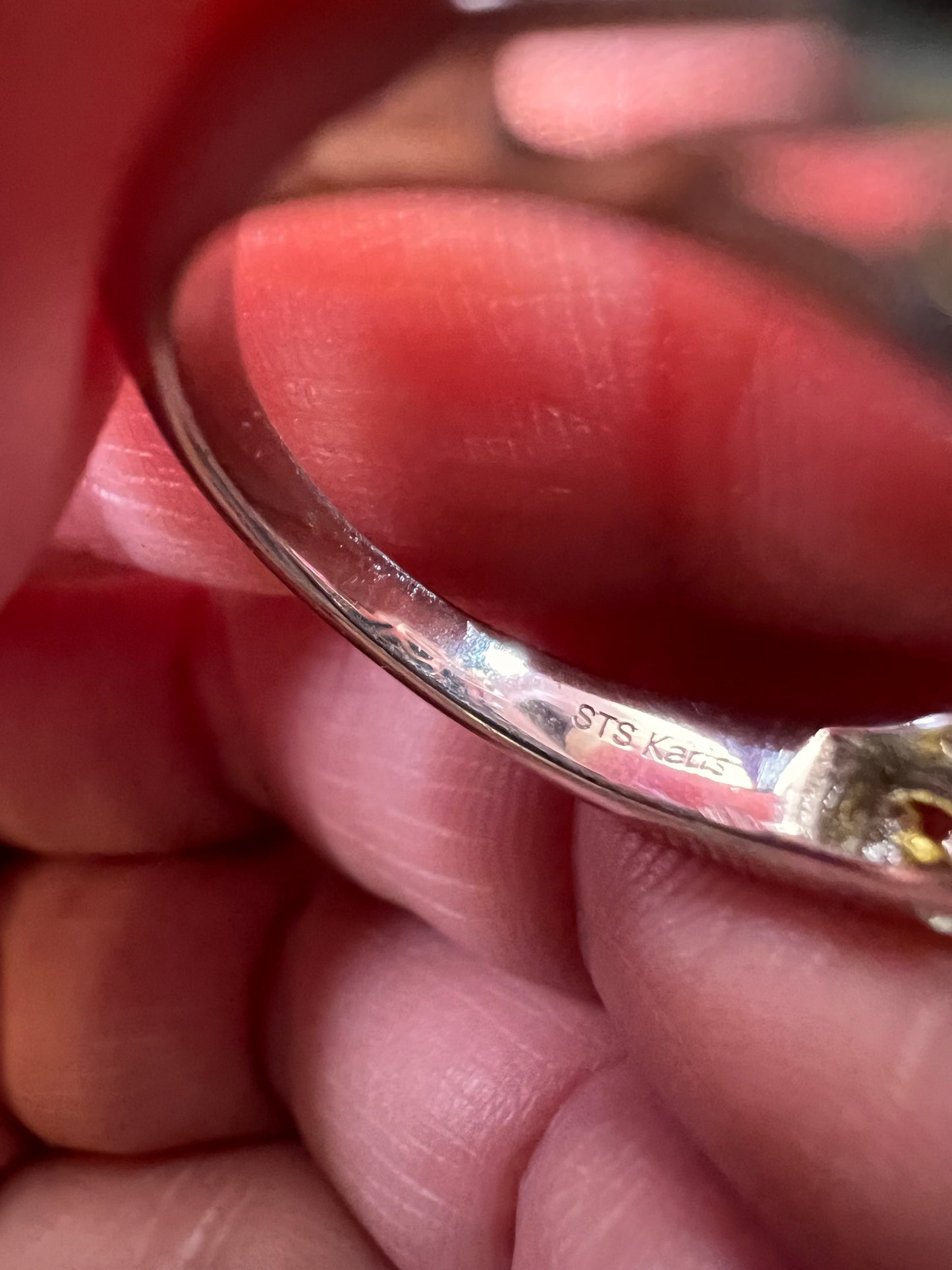 Karis Platinum & 18K Gold Plated Malachite Statement Ring Size 7