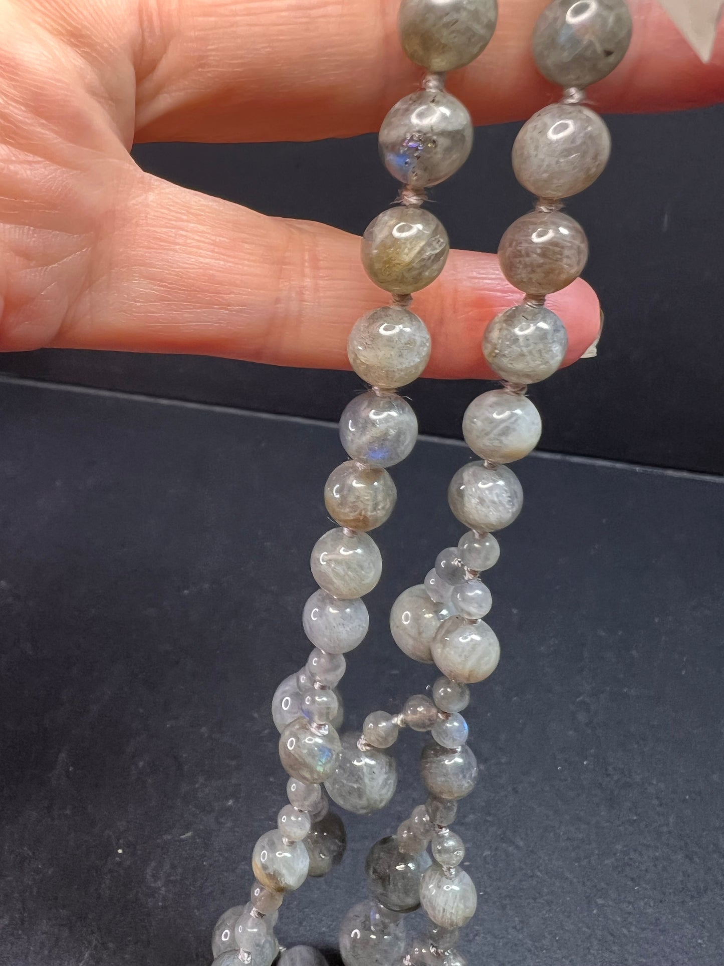 NEW labradorite bib statement necklace with sterling silver clasp