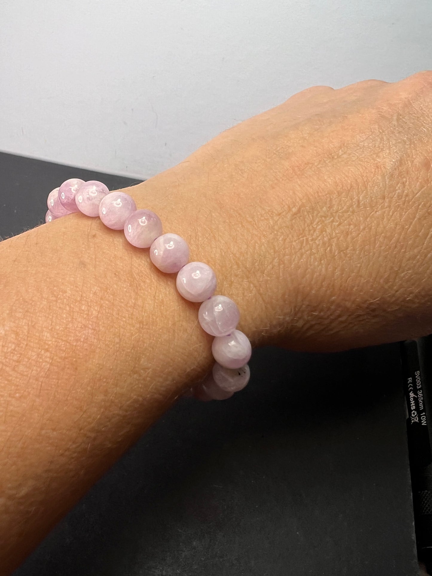 Kunzite Sterling silver bolo bracelet