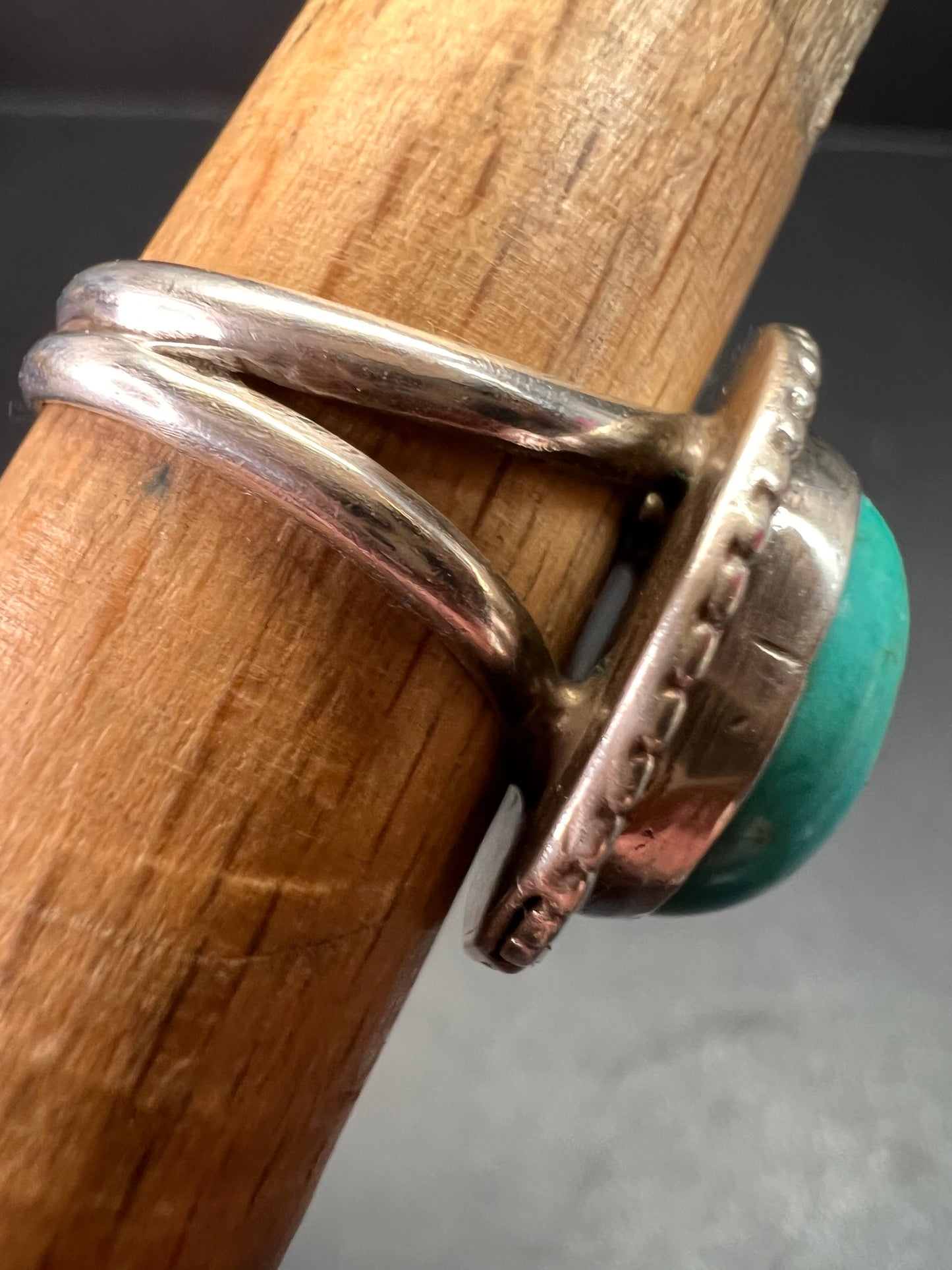 Vintage Handmade Sterling Silver Turquoise Ring – Size 6 – Southwestern Artisan Jewelry