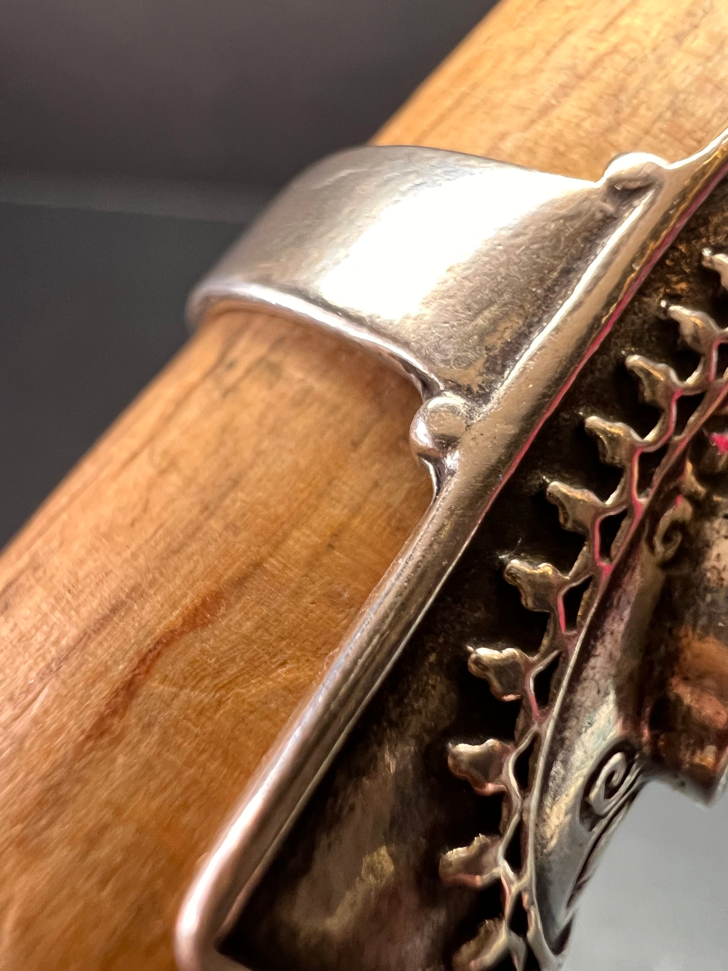 Vintage DIDAE Sterling Silver Kingman Turquoise Shield Ring – Size 7