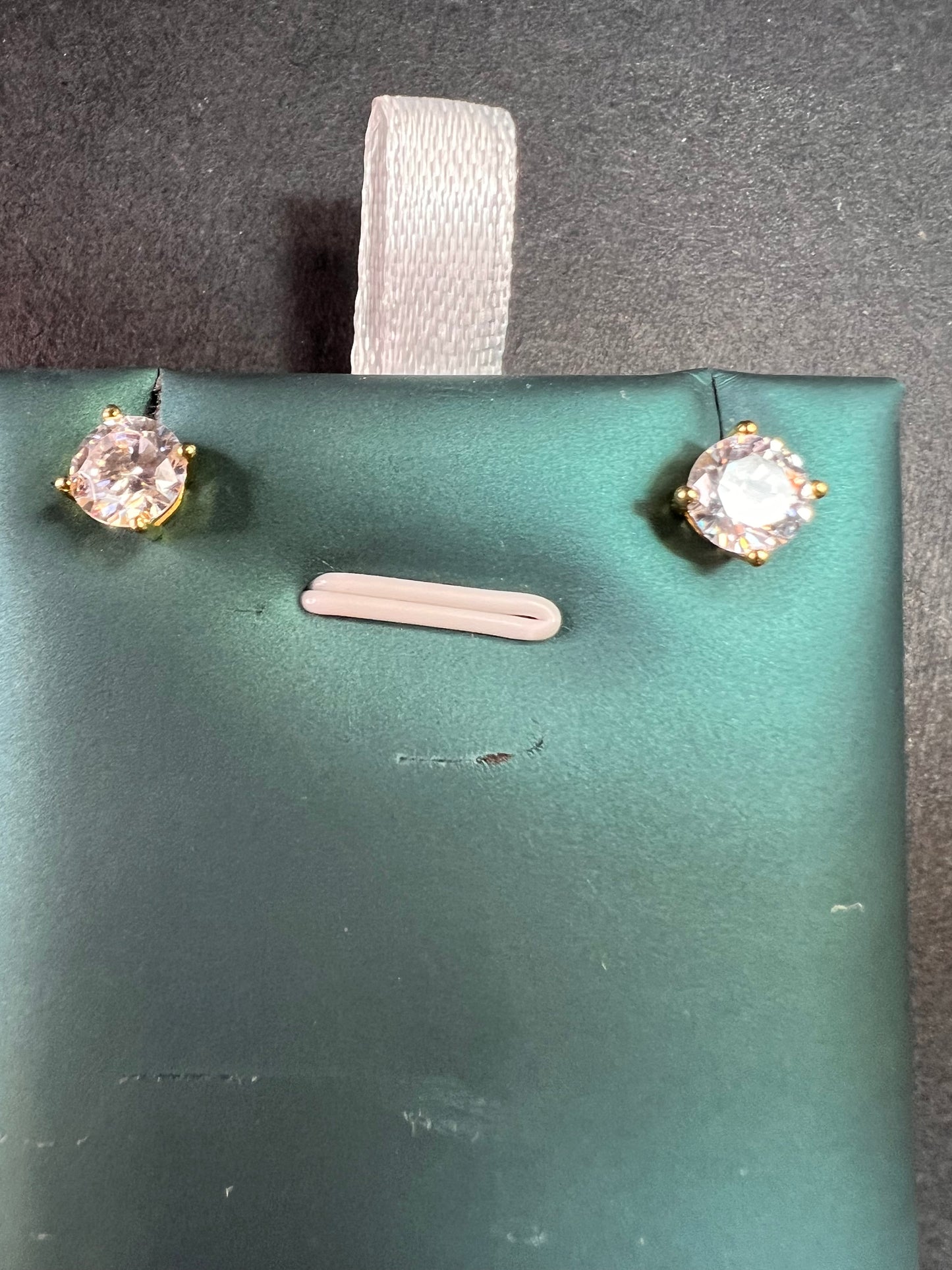5.5mm CZ stud earrings in gold over sterling silver