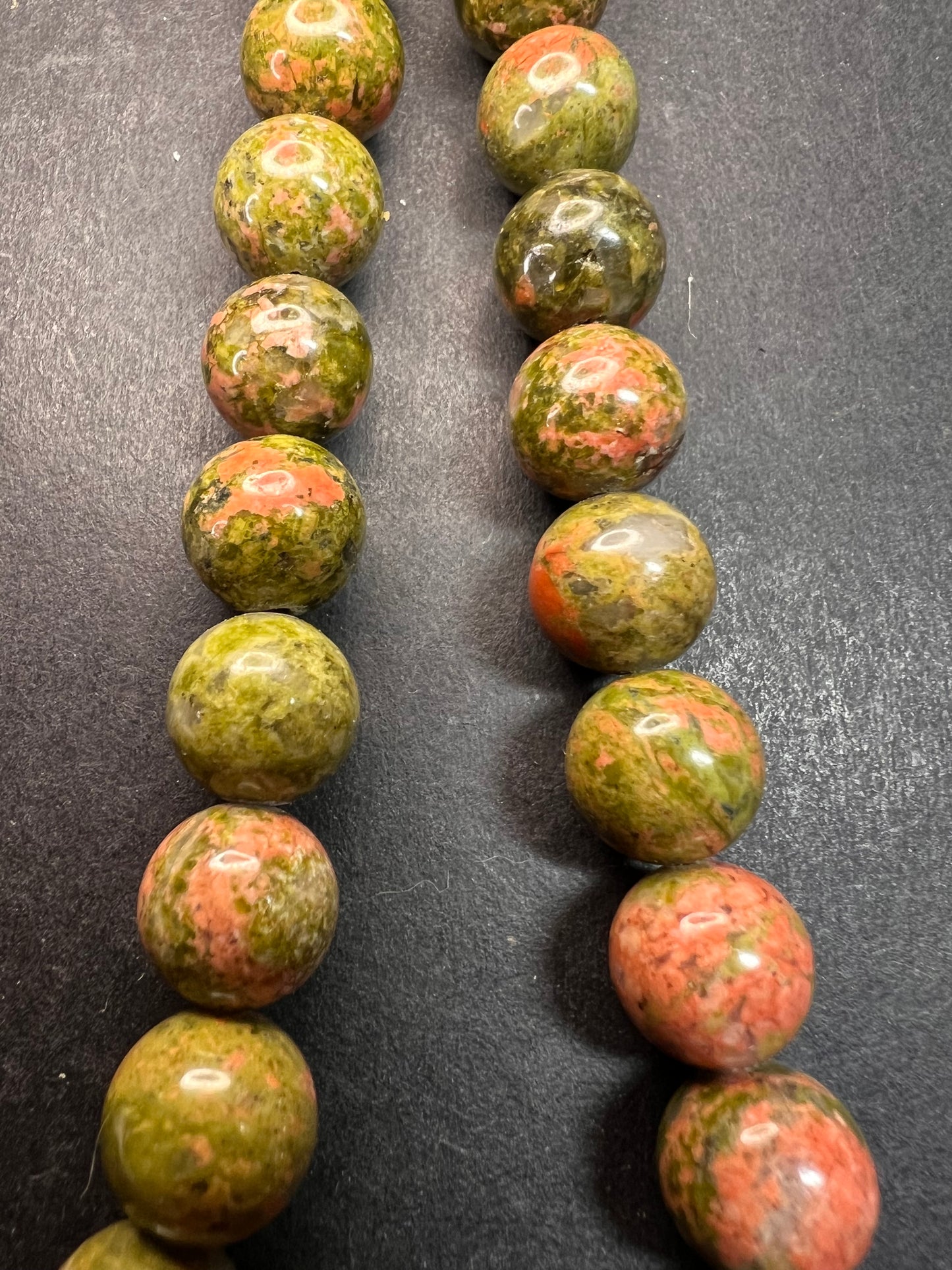 NEW unakite beaded necklace with sterling silver clasp