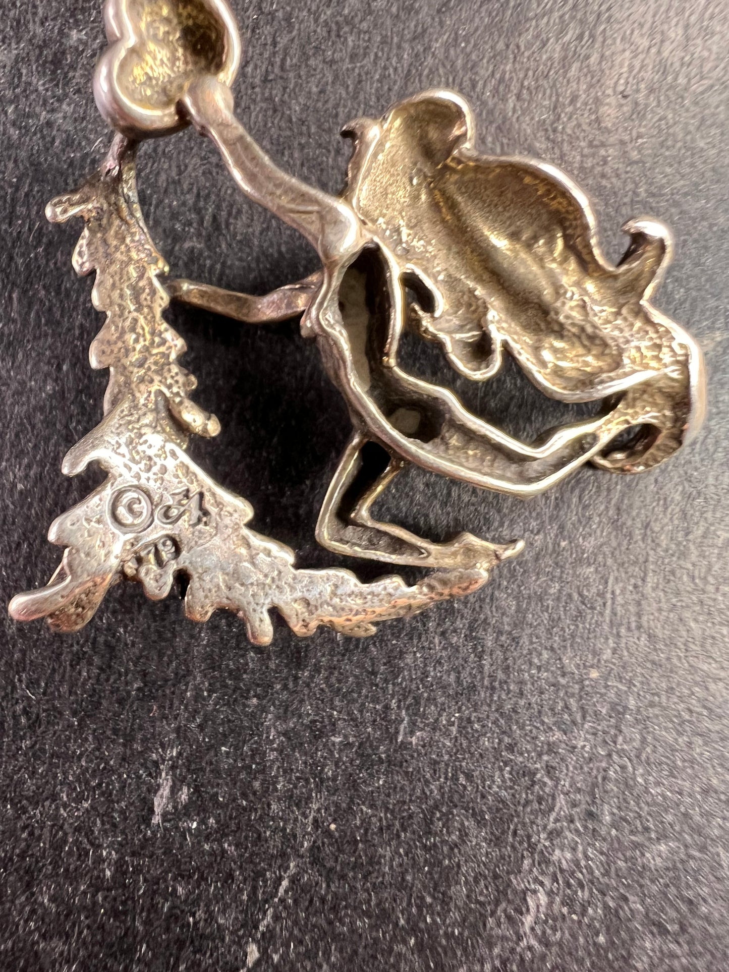 Vintage Sterling Silver Aquarius Water Bearer Zodiac Pendant 3.38g