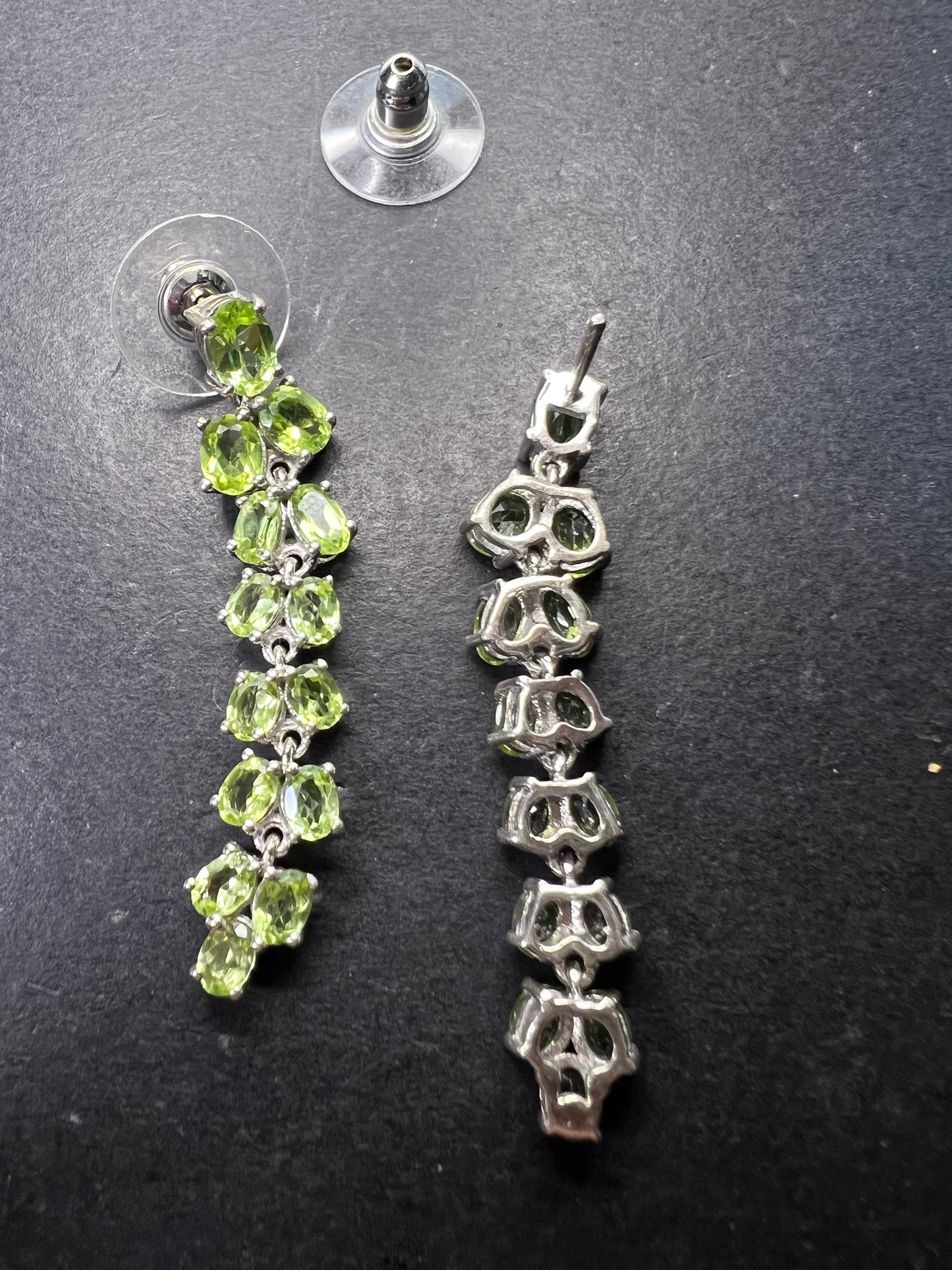 Peridot sterling silver chandelier earrings