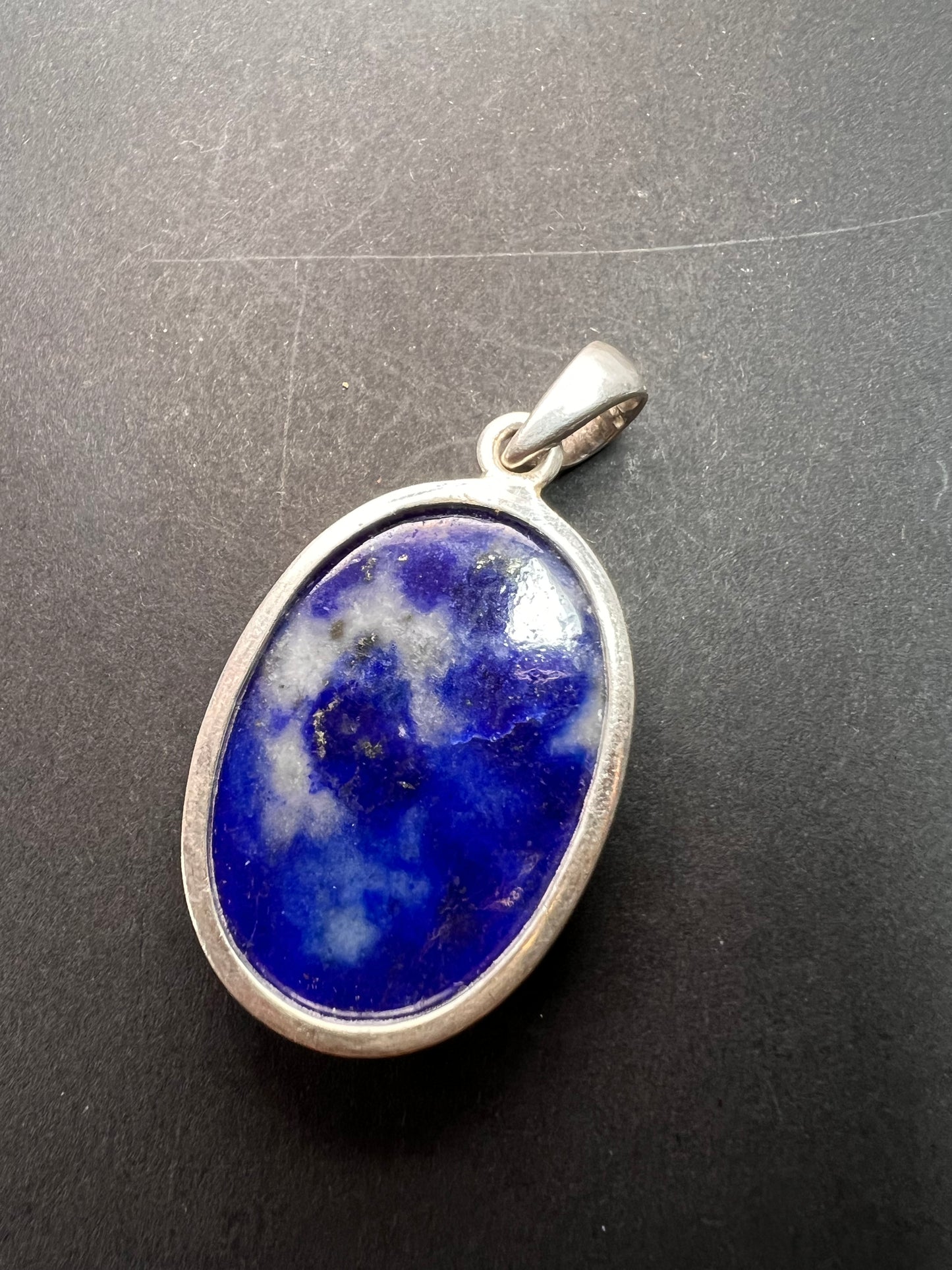 NEW Lapis Lazuli sterling silver oval pendant