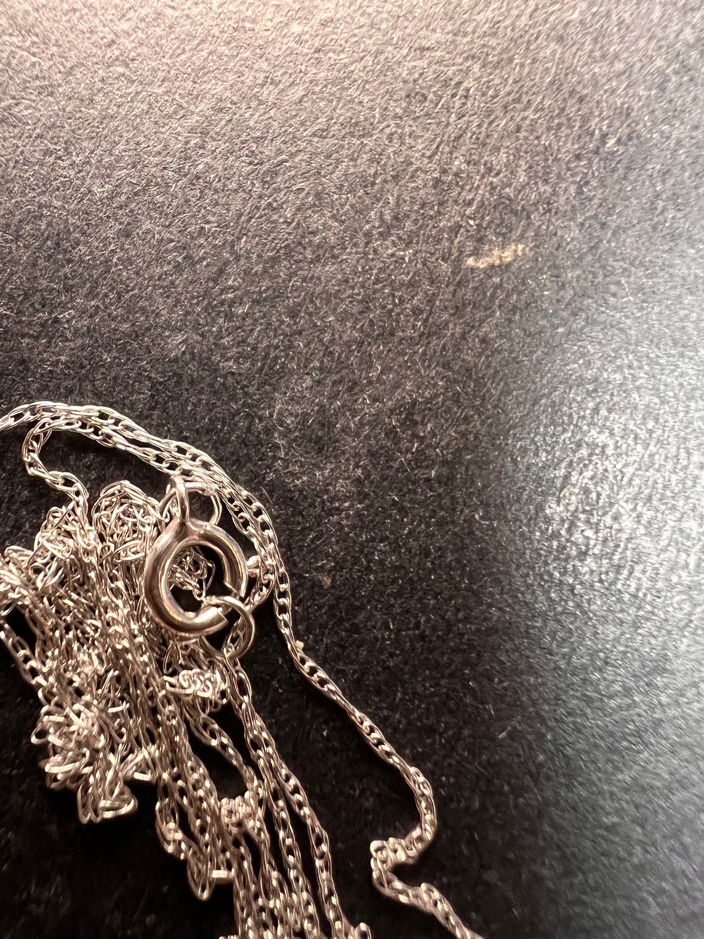 NEW 14k white gold 18 inch cable chain .45 grams