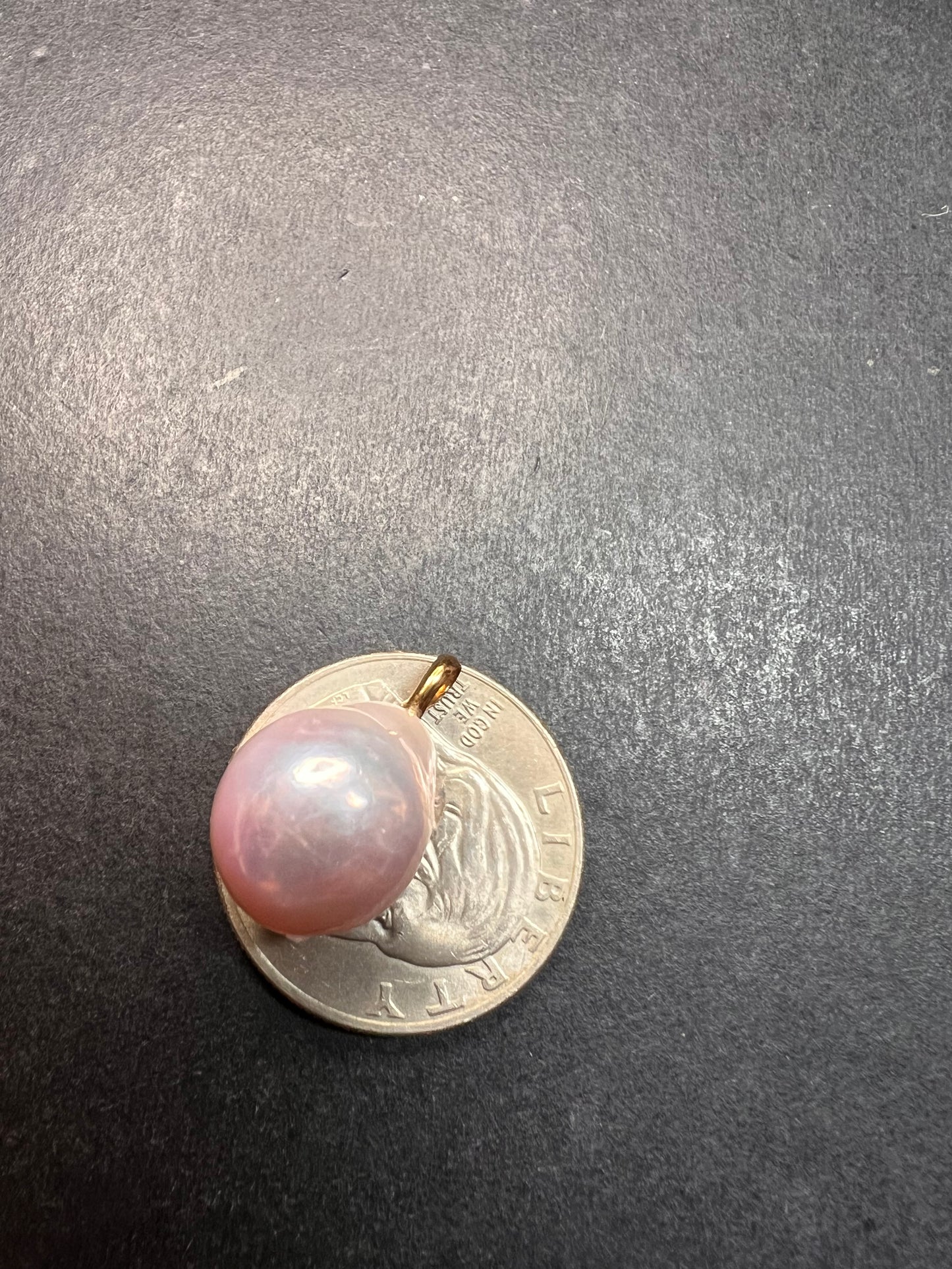 14k rose gold mauve pink baroque pearl pendant