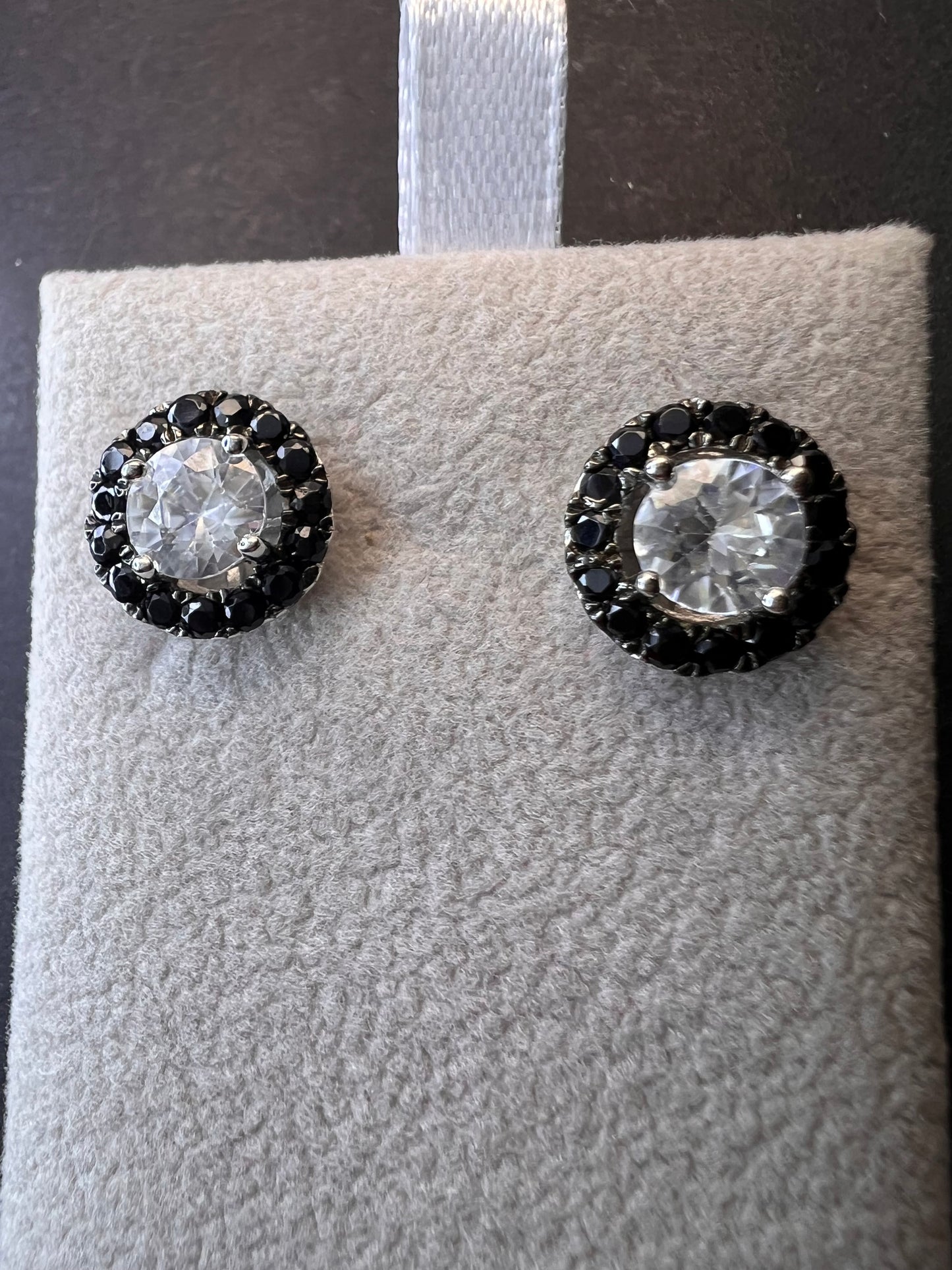 White Zircon Rhodium Over Sterling Silver Stud Earrings 4.13ctw