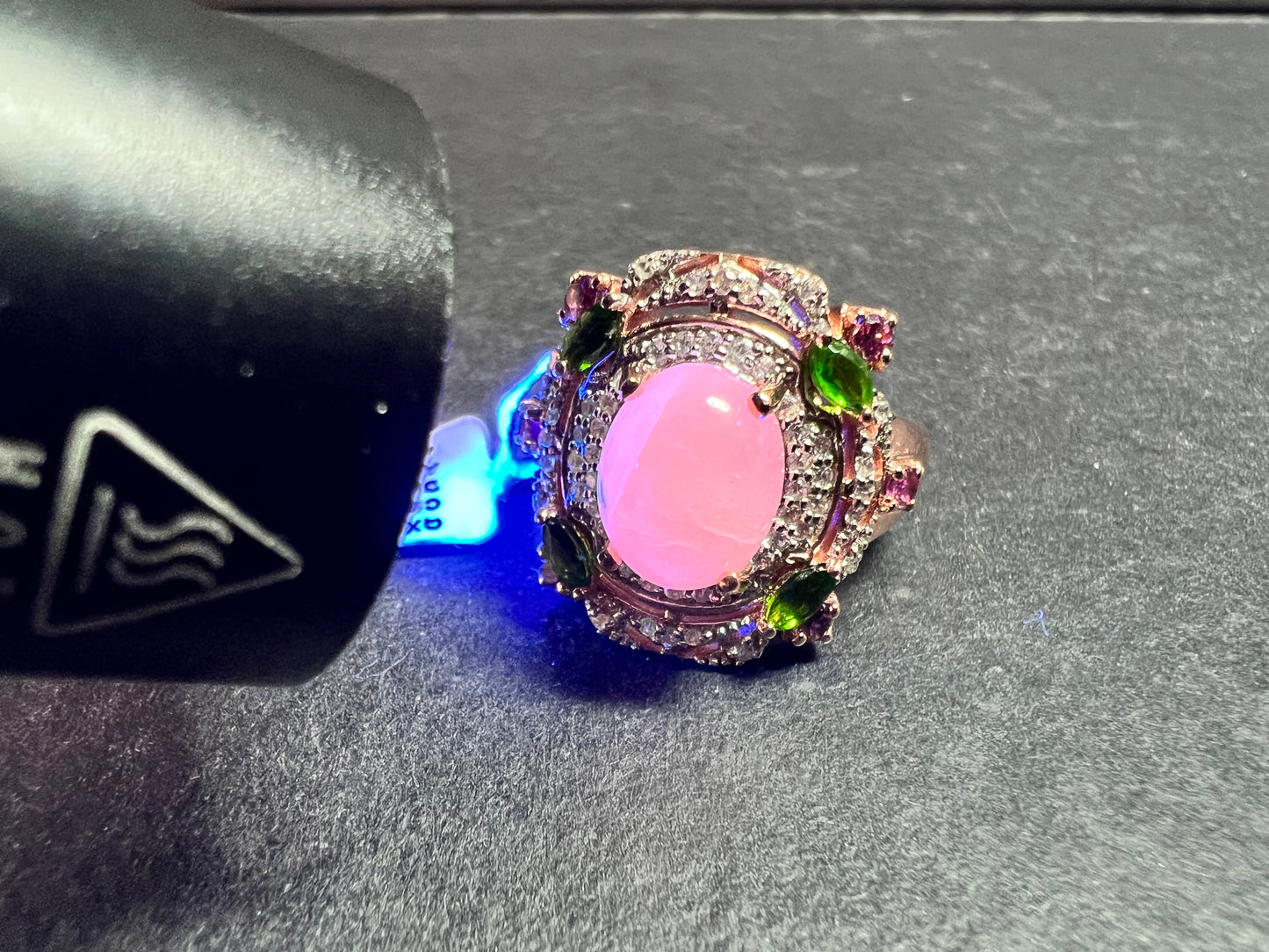 NEW Kunzite Chrome Diopside Garnet Zircon 925 Rose Gold Ring Sz 7