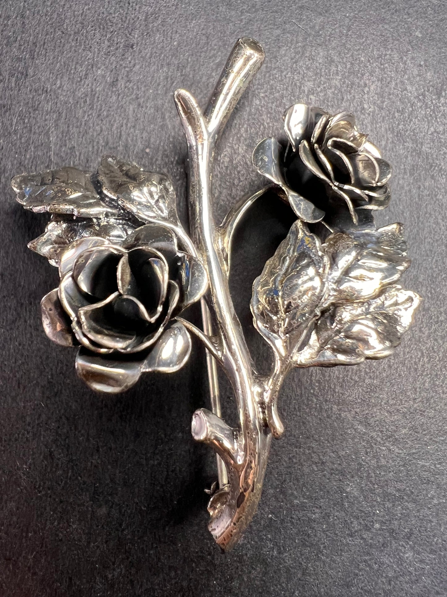 Vintage Danecraft sterling rose brooch pin