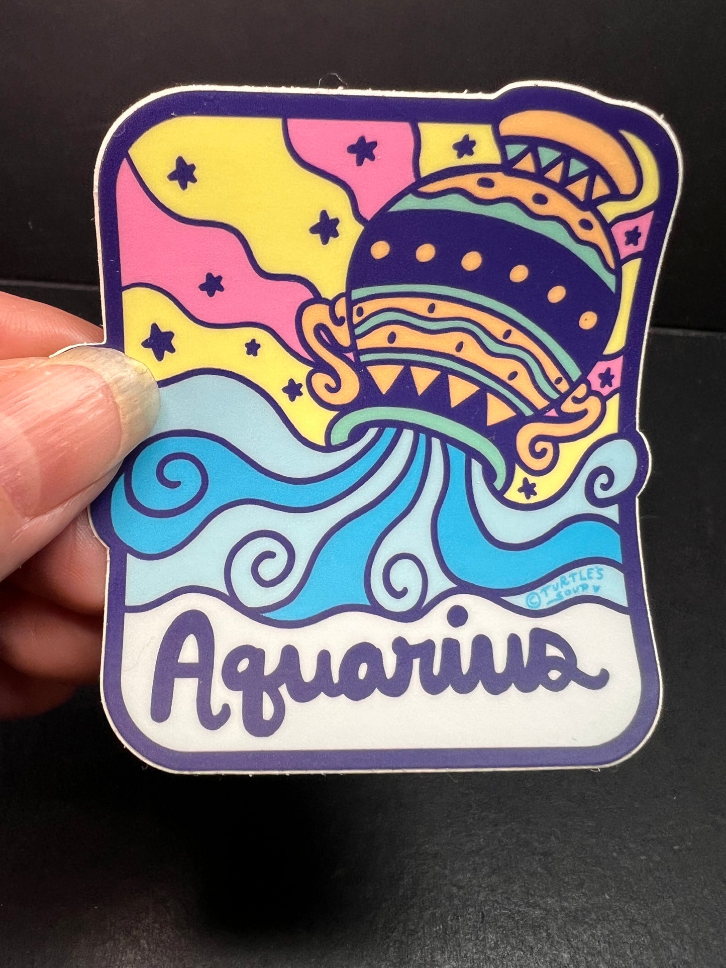 Turtle’s Soup Aquarius Zodiac Sticker – Waterproof Vinyl