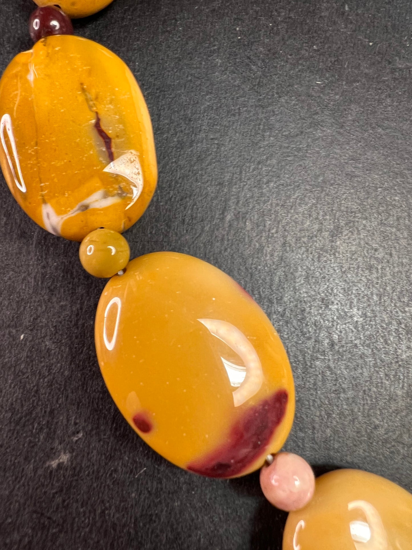 NEW Mookaite Jasper 24 inch necklace with sterling silver clasp