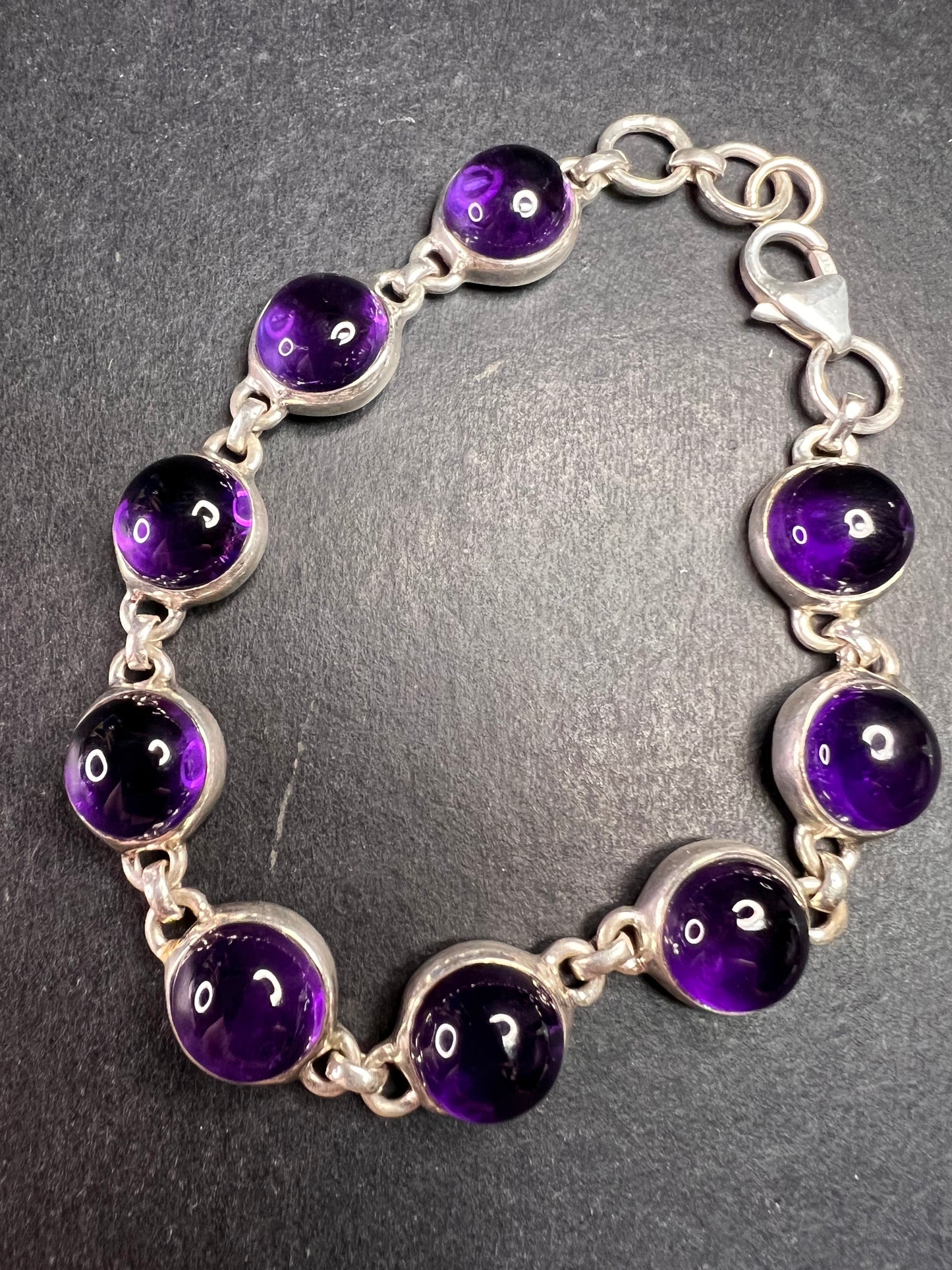Vintage amethyst sterling silver bracelet