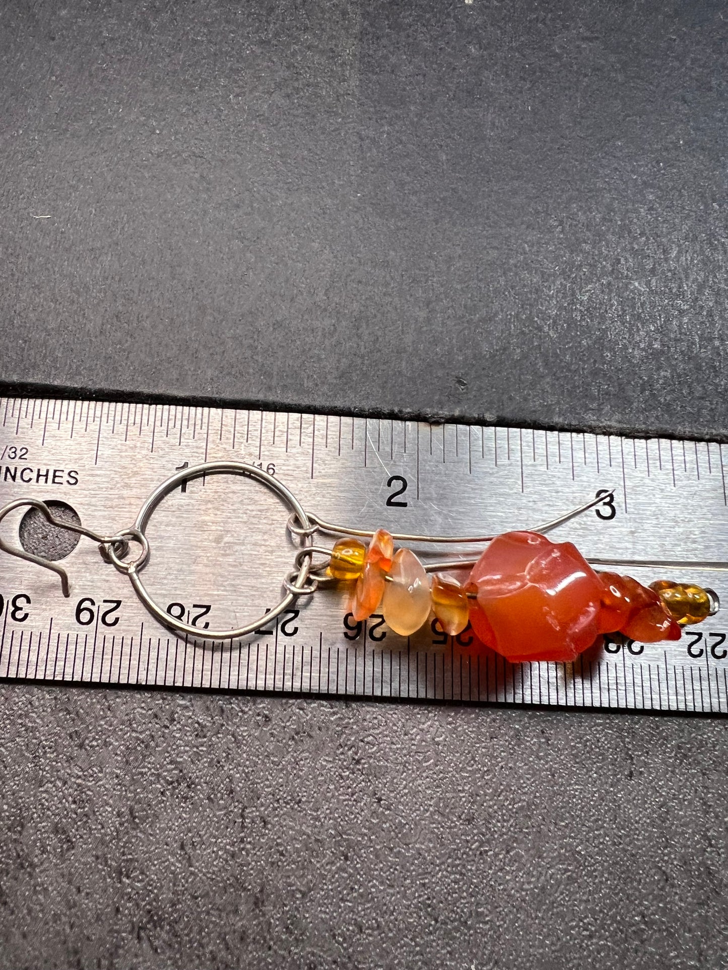 Vintage carnelian sterling silver dangle earrings