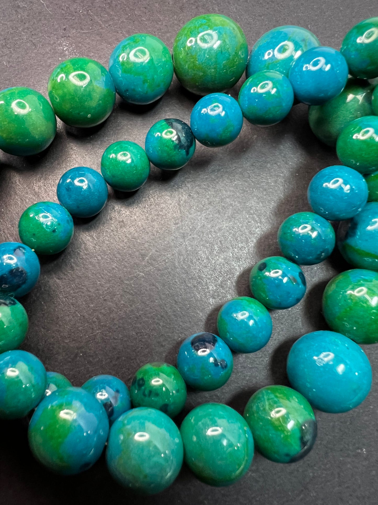 Chrysocolla beaded 20 inch necklace with sterling silver clasp *NEW*