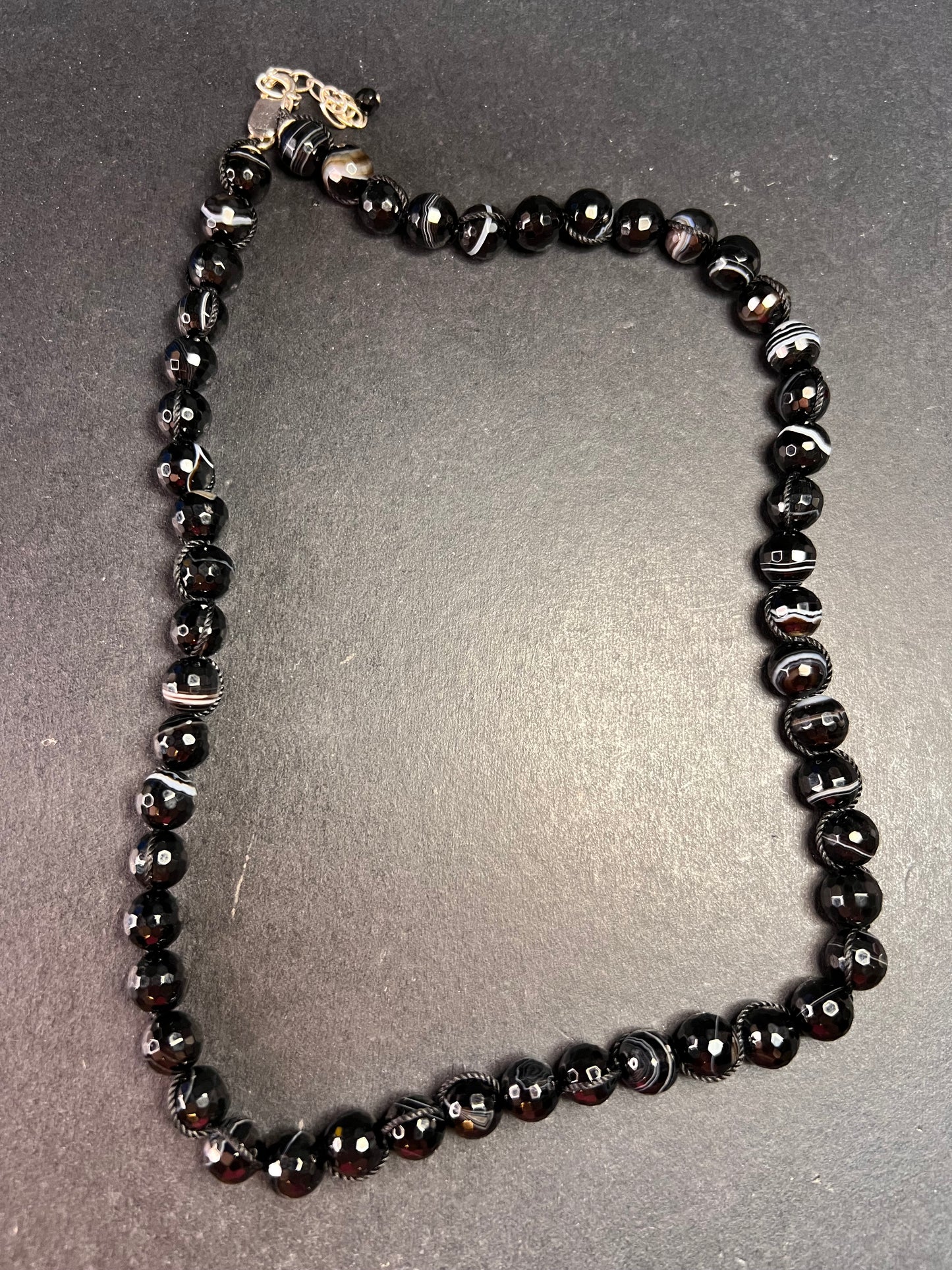 NEW Botswana agate necklace with sterling silver clasp