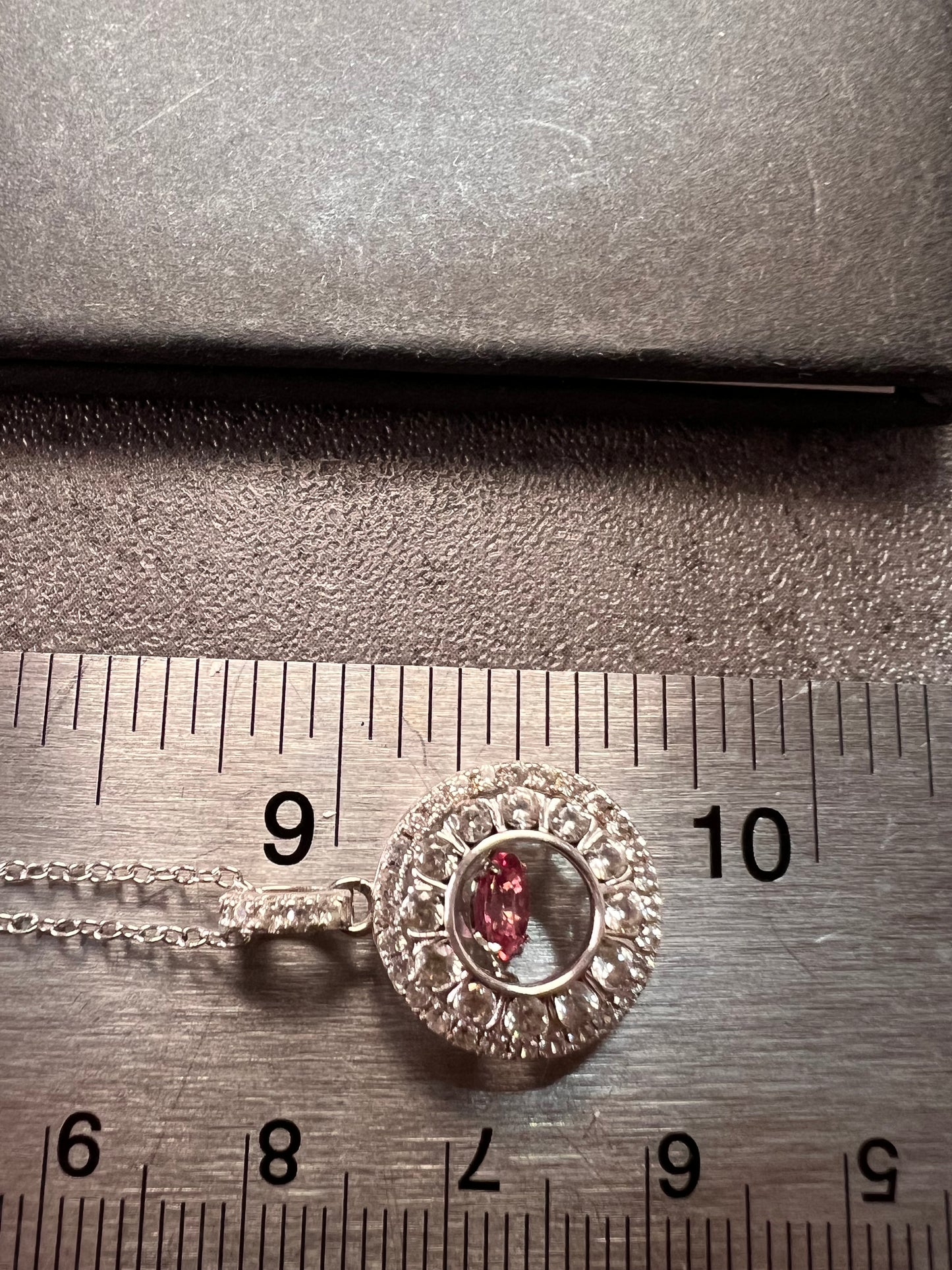 Pink tourmaline white topaz fluttering pendant necklace in platinum over sterling silver