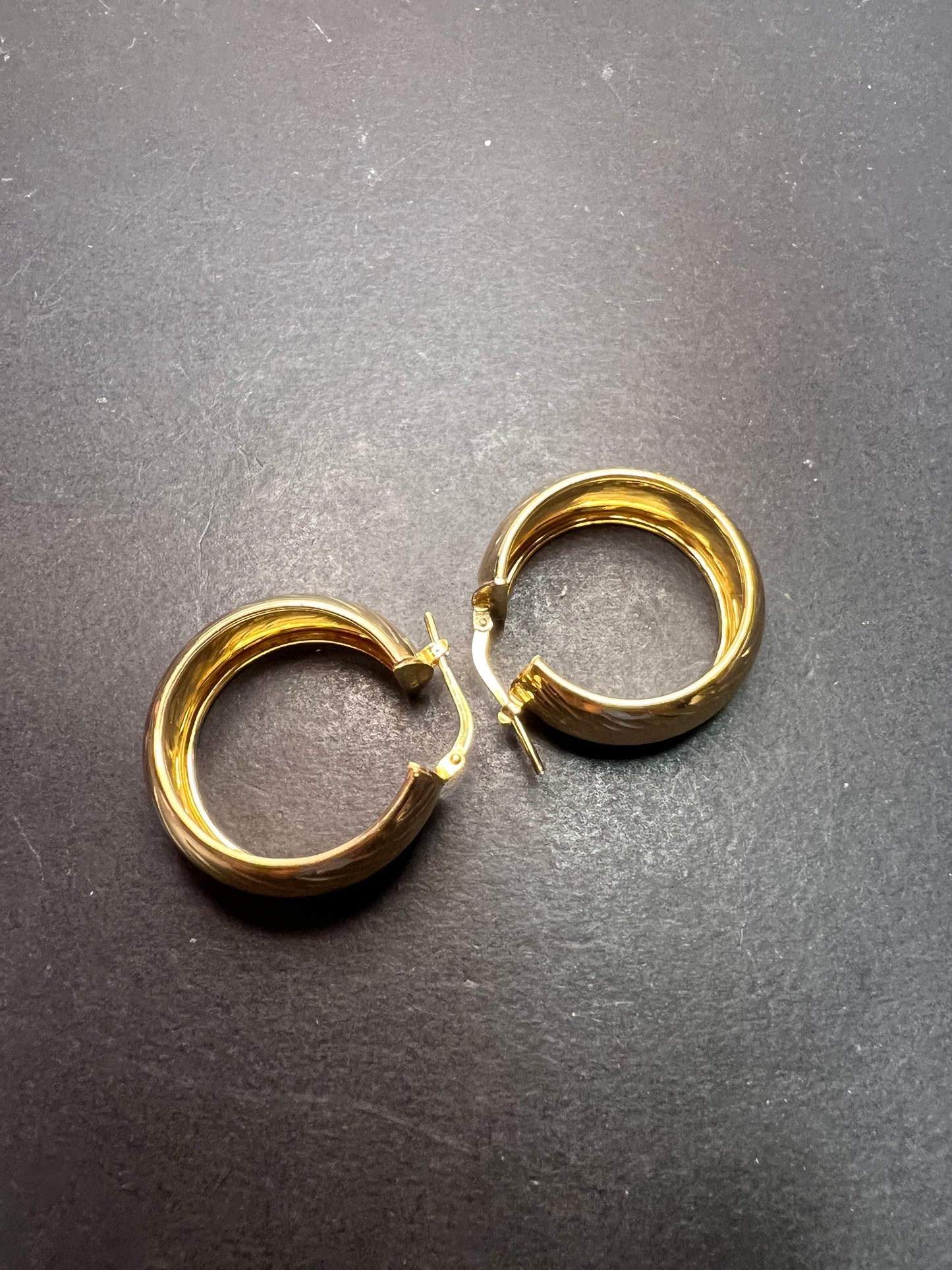 Gold over sterling silver hoop earrings