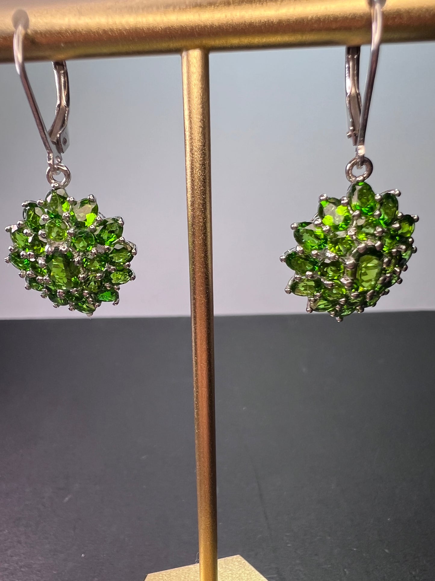 Chrome Diopside Lever Back Earrings in Platinum Over Sterling Silver 11.90 ctw