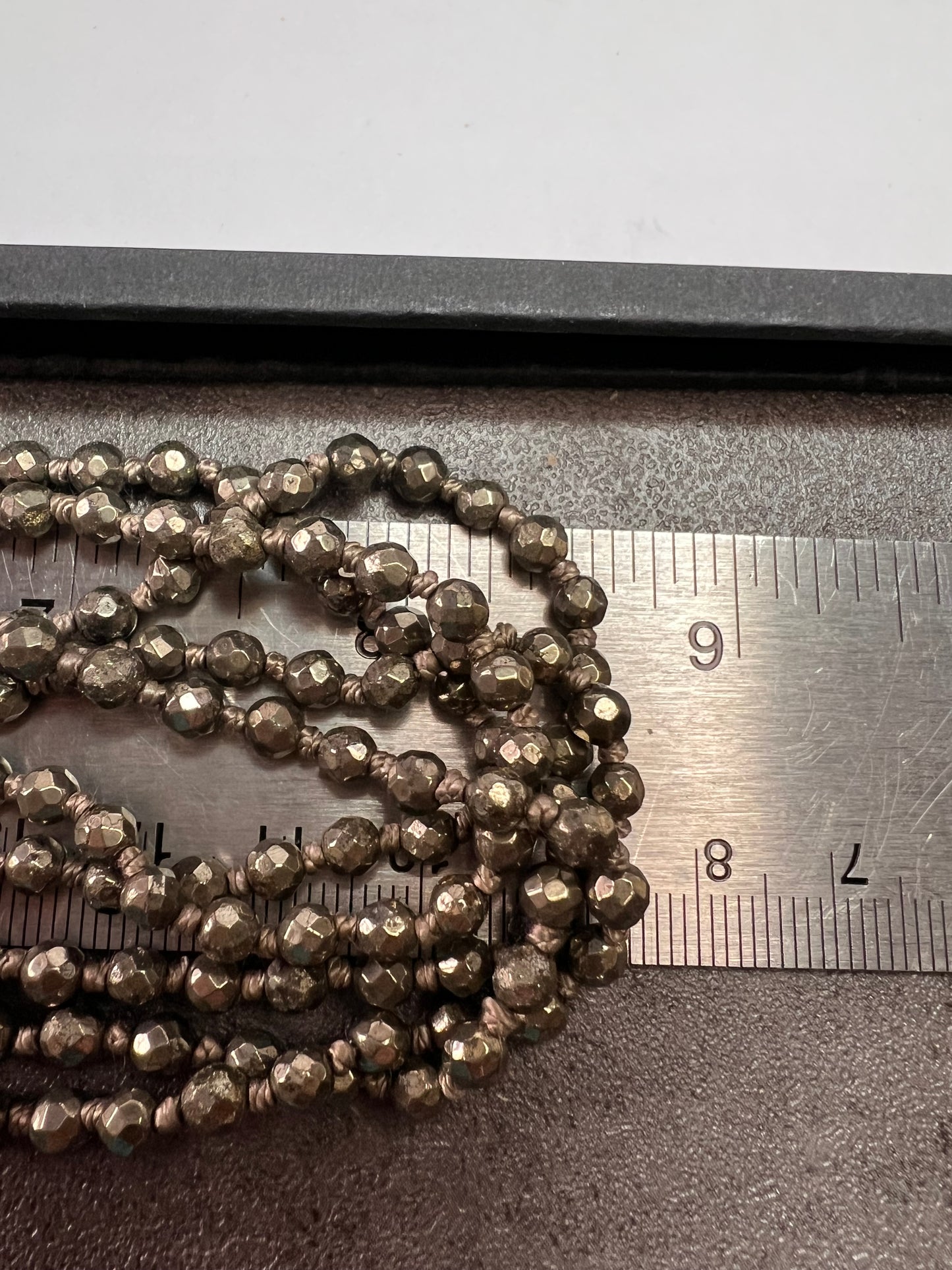 NEW pyrite multi strand necklace with sterling silver clasp