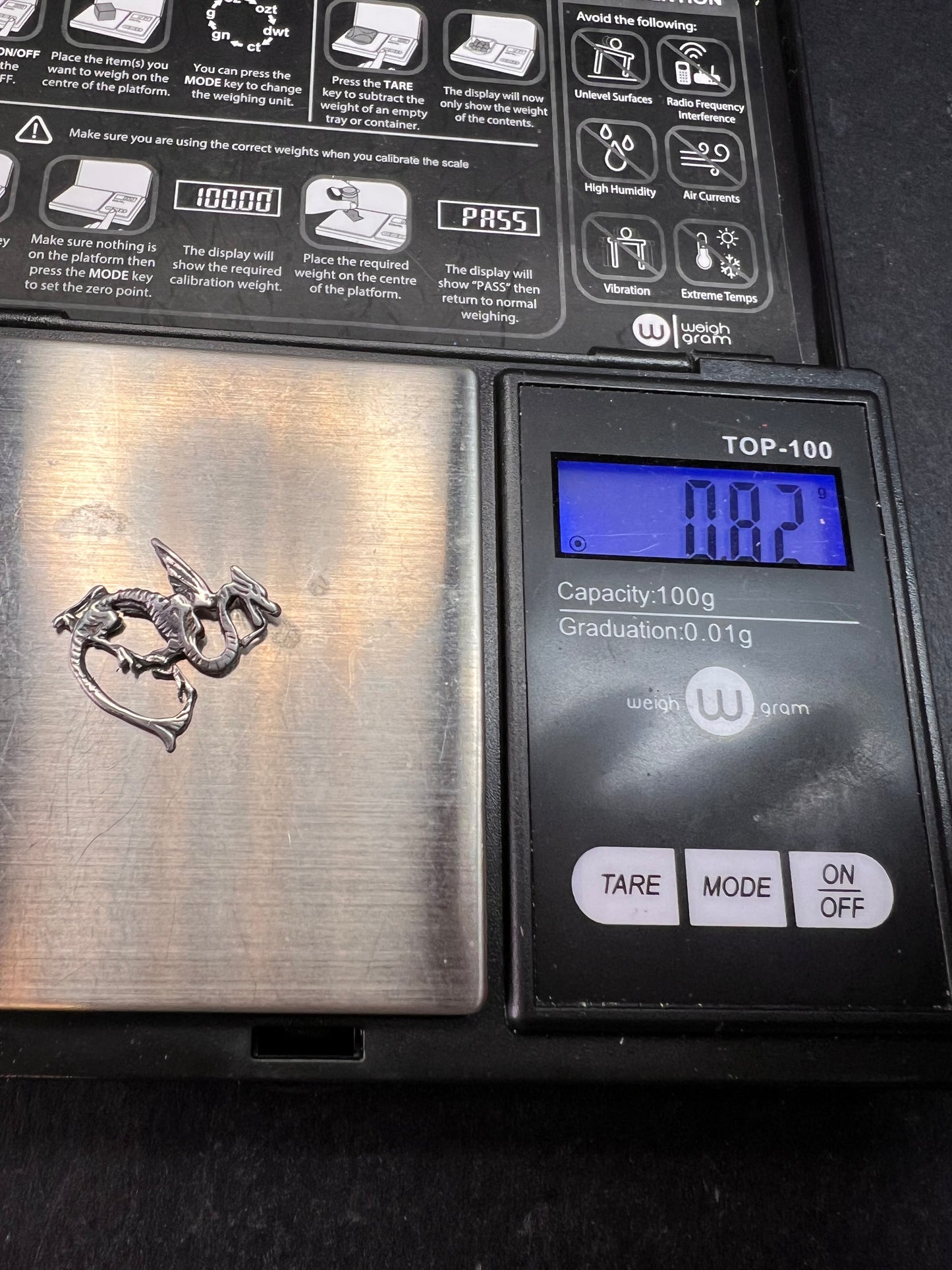 Vintage Sterling Silver Welsh Dragon Charm 925