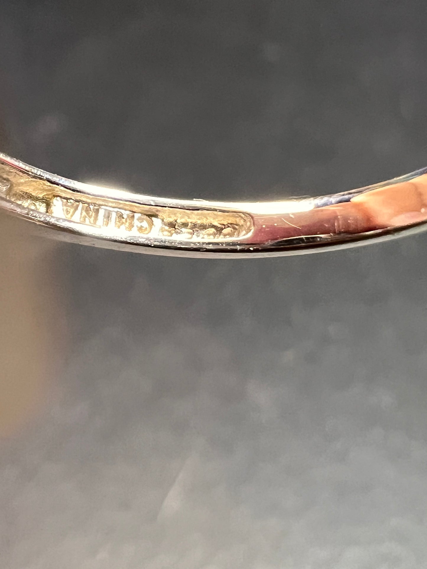 Vintage 14K White Gold Cushion Cut CZ Engagement Ring Size 7