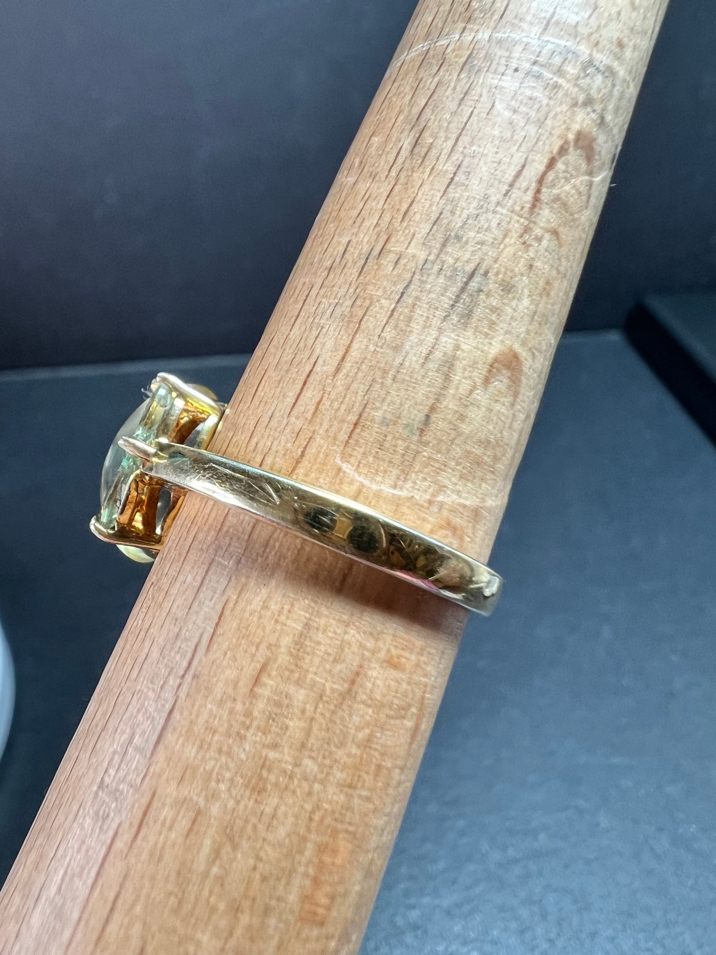 Champagne Quartz & Apatite Vermeil Ring Size 9