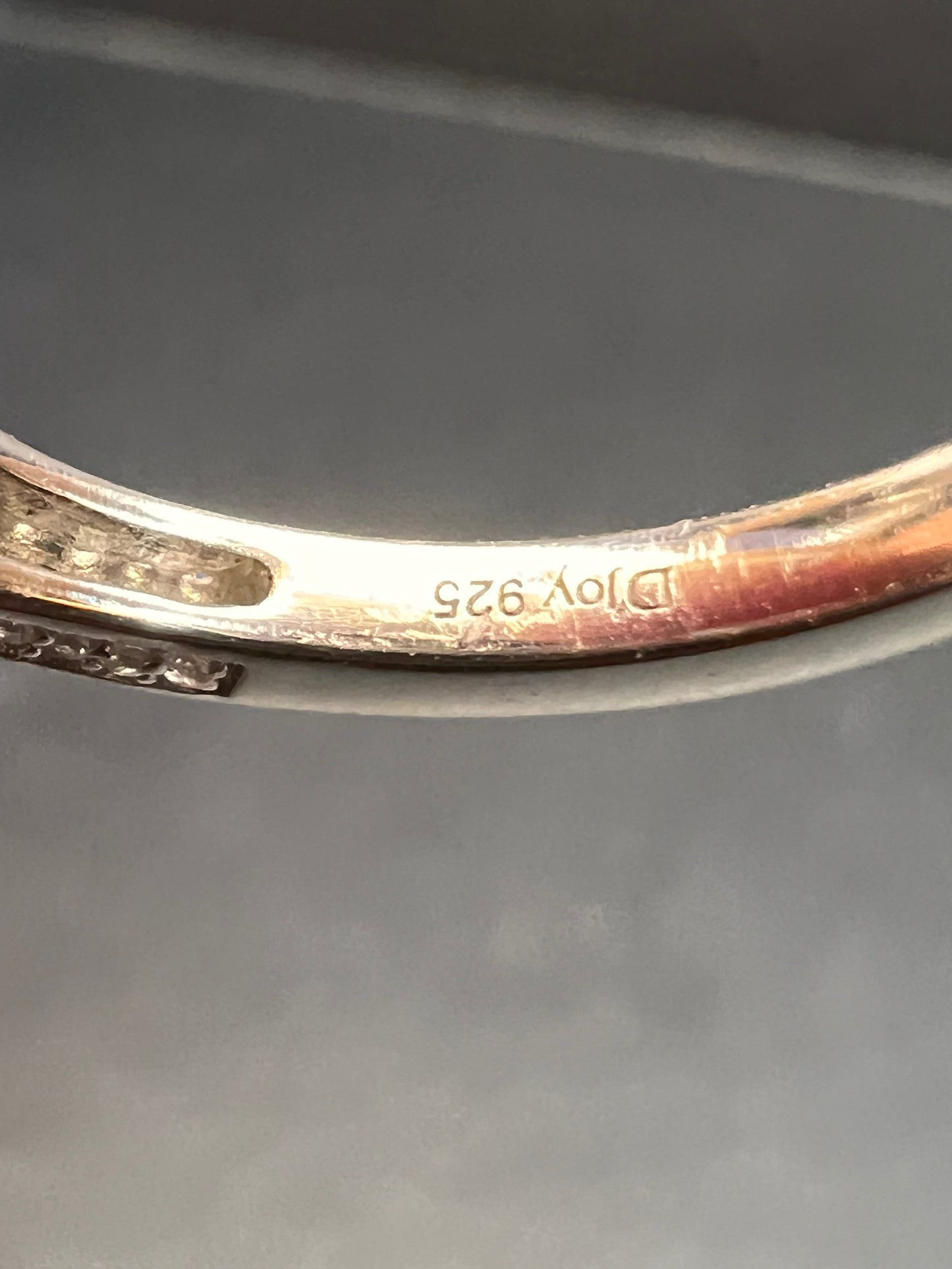 NEW grandidierite and zircon crown ring in rhodium over sterling silver size 8