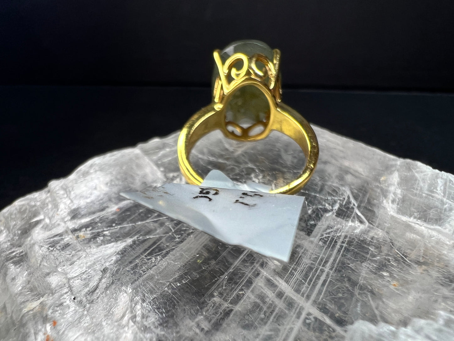 NWT Labradorite Gold Over 925 Sterling Ring Size 7 16x11mm Oval