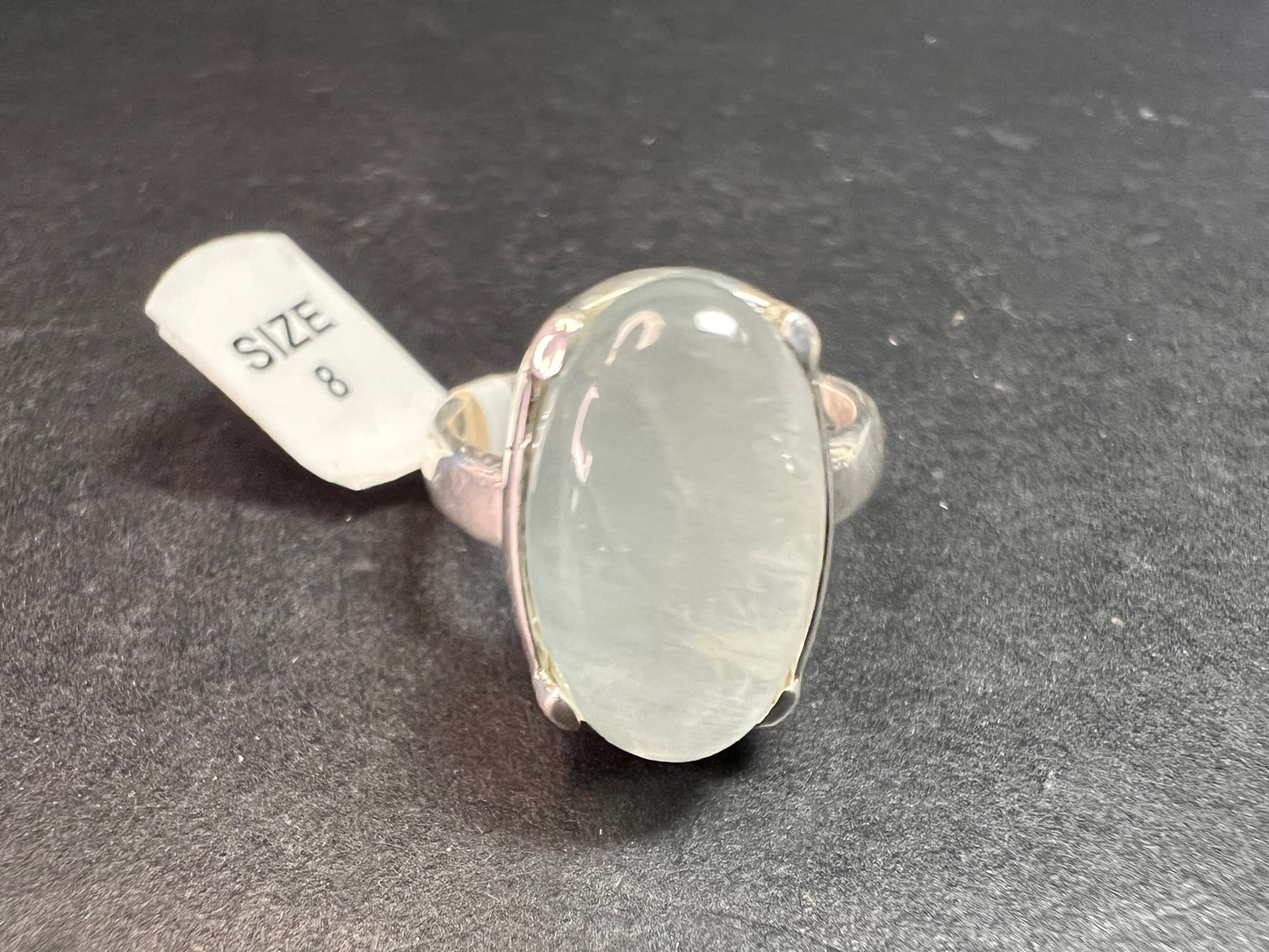 NEW Chatoyant aquamarine sterling silver ring size 8