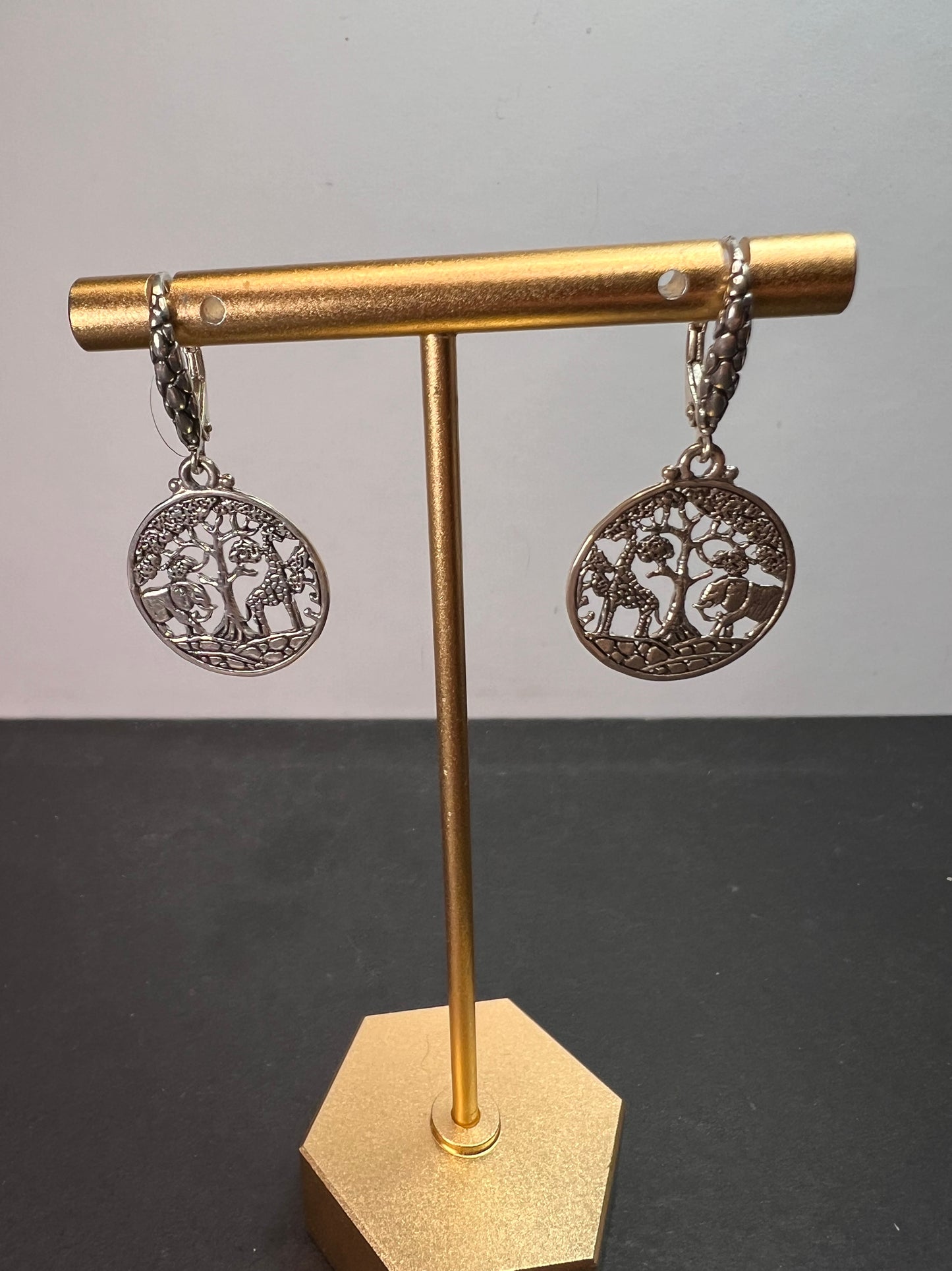 Sarda Tree of Wisdom Bali sterling silver safari earrings *NIP*