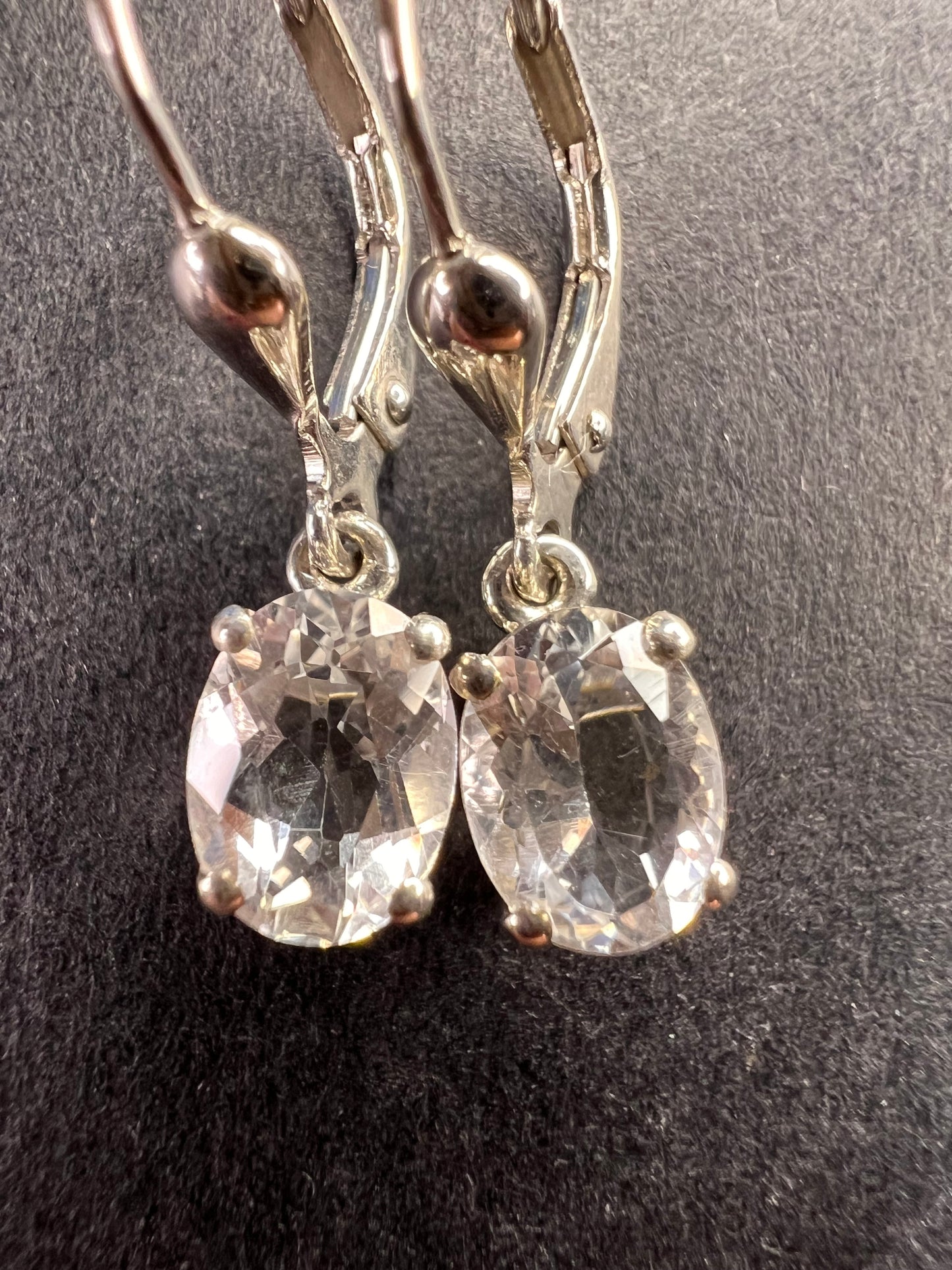 NEW petalite sterling silver lever back earrings