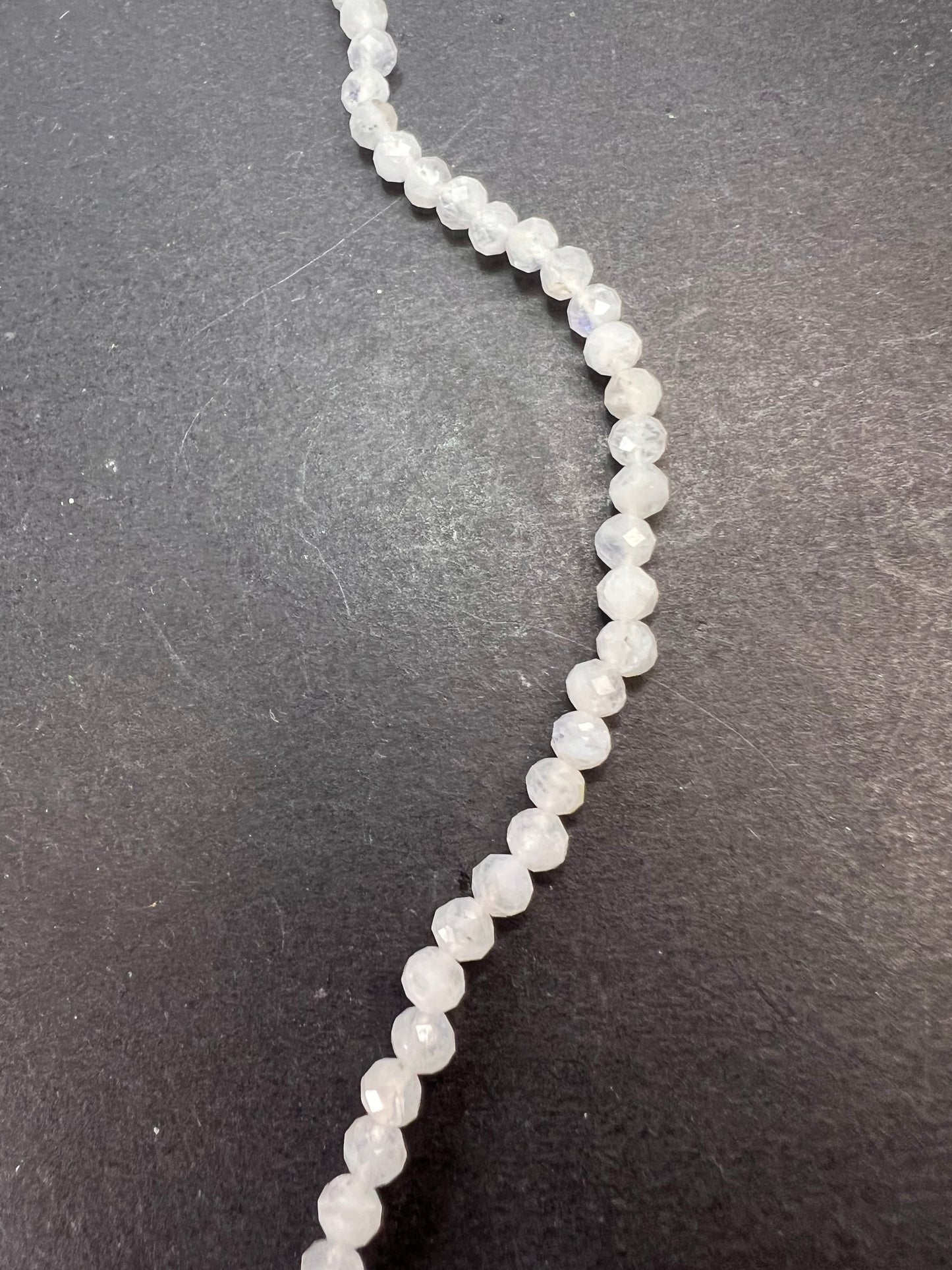 Rainbow moonstone and pearl necklace with sterling silver clasp