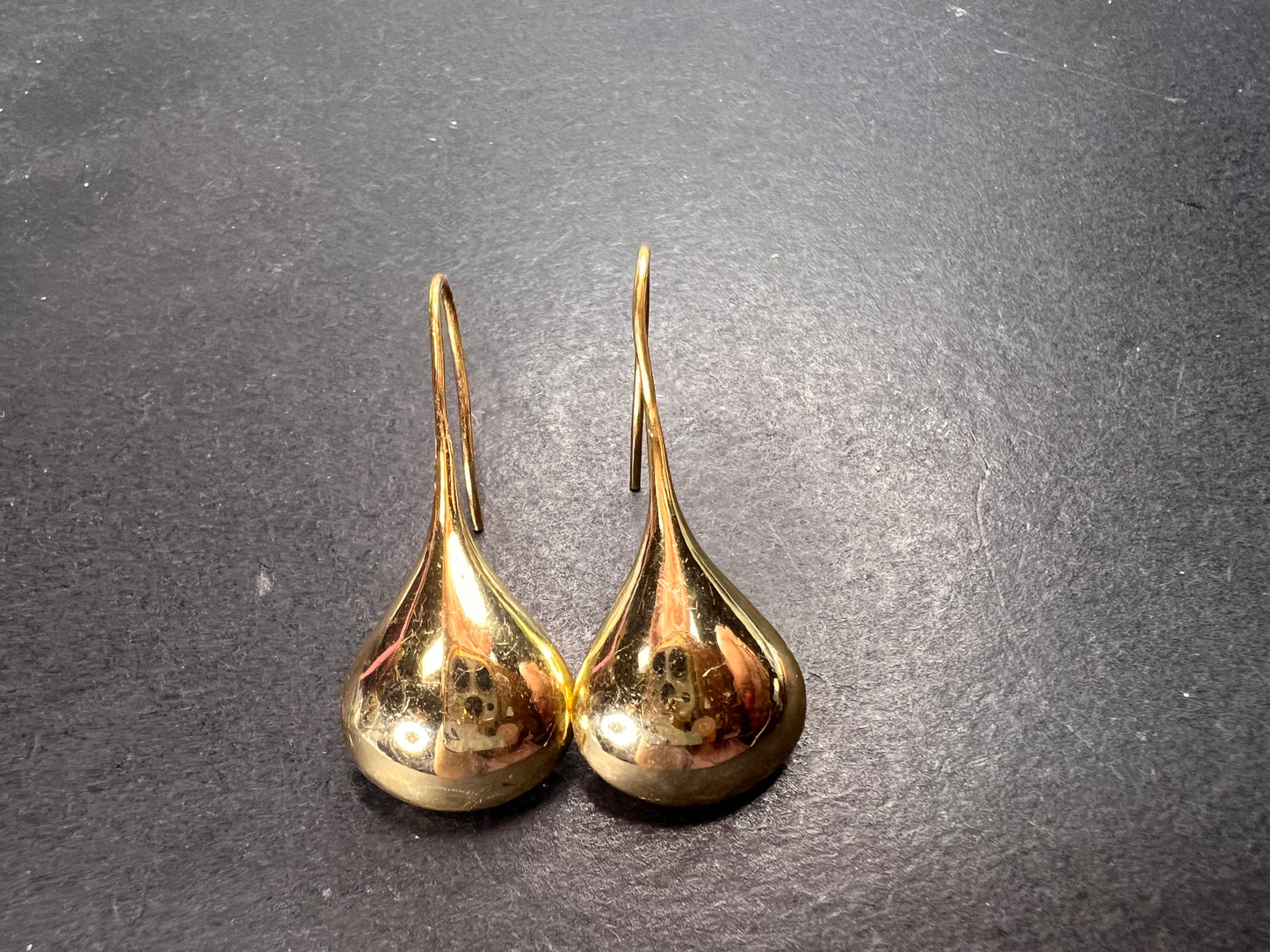 Yellow gold over sterling silver teardrop earrings