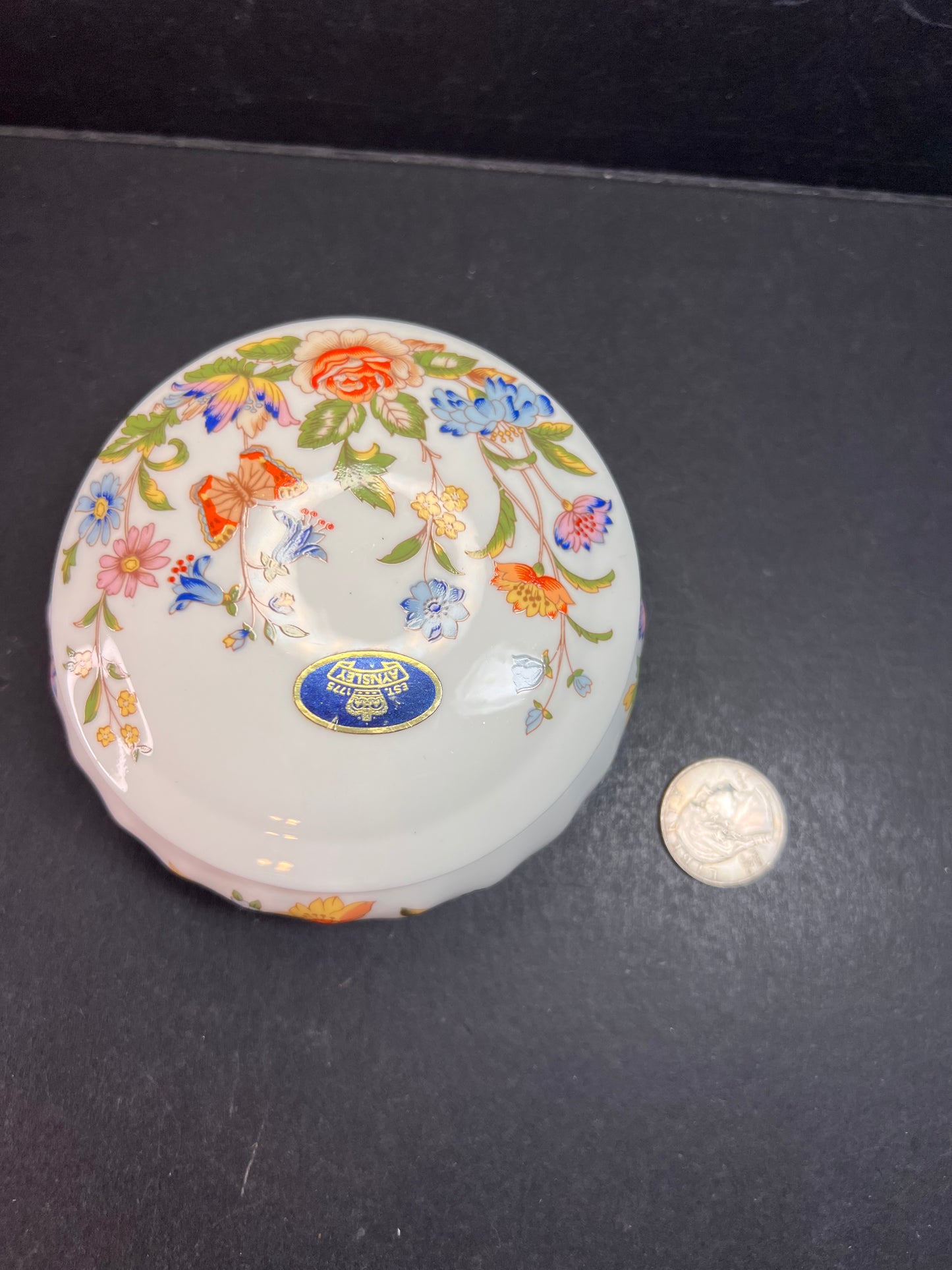 Aynsley Cottage Garden Trinket Box Fine Bone China Made in England