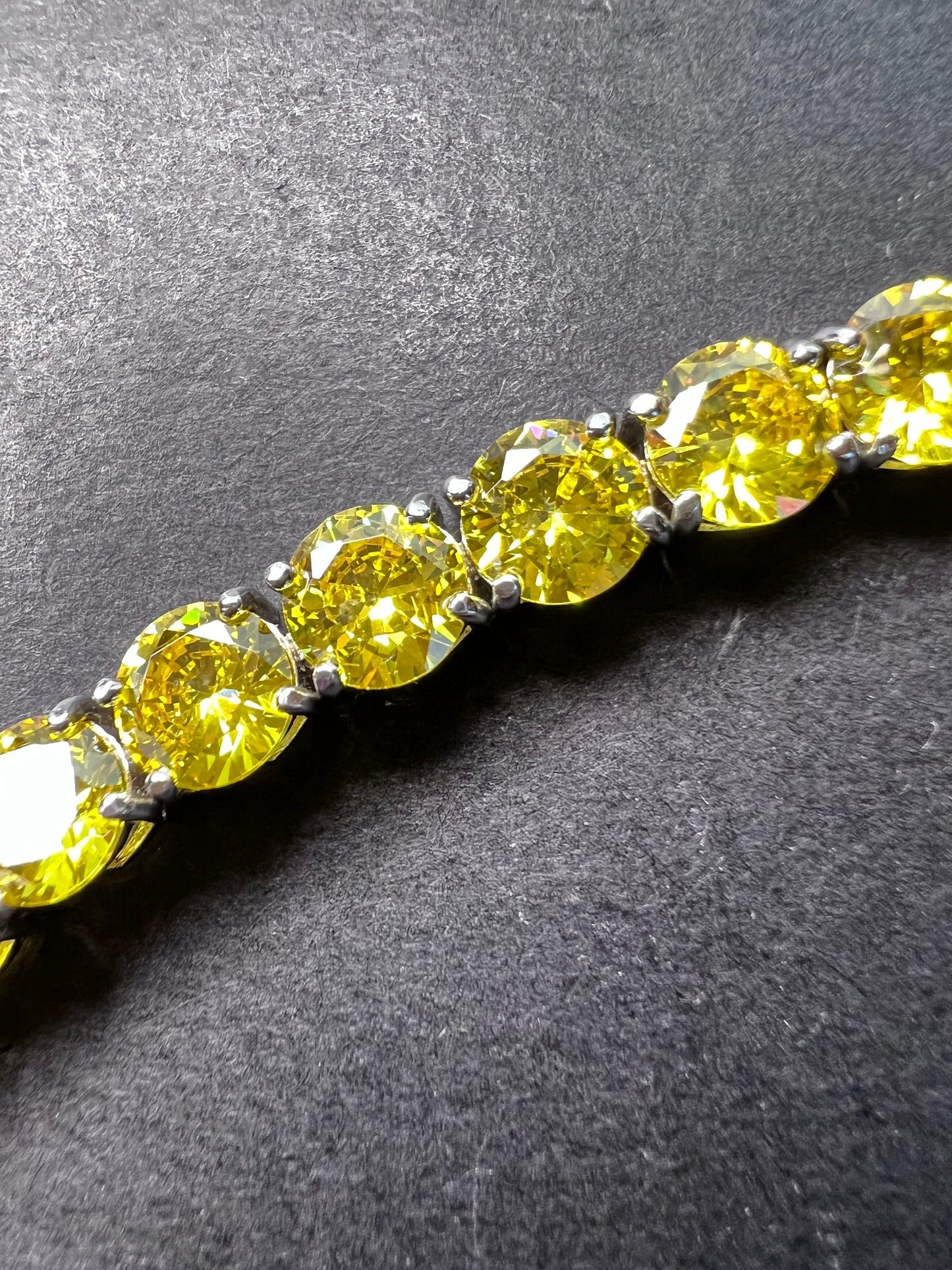 Yellow CZ sterling silver tennis bracelet