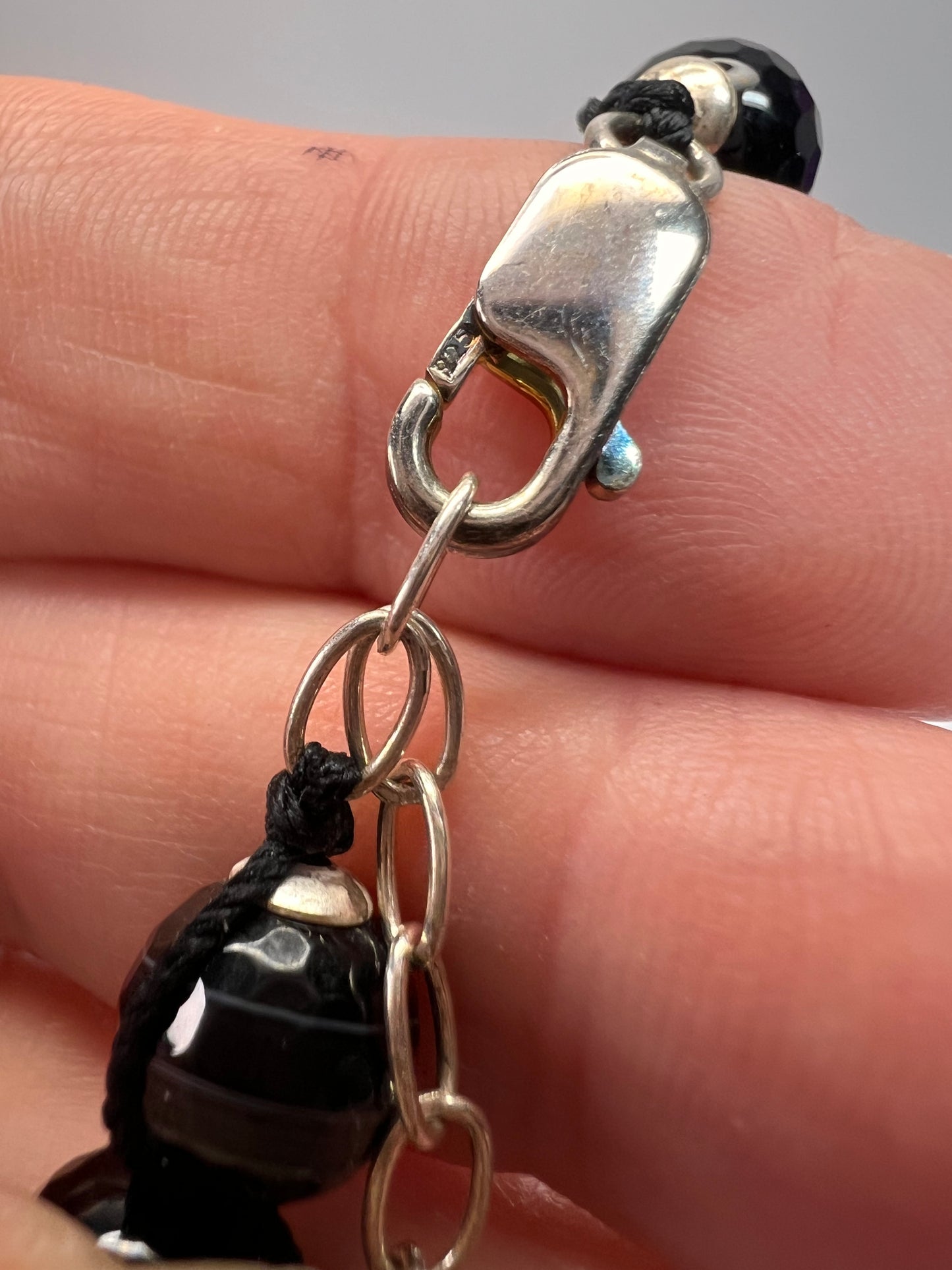 NEW Botswana agate necklace with sterling silver clasp