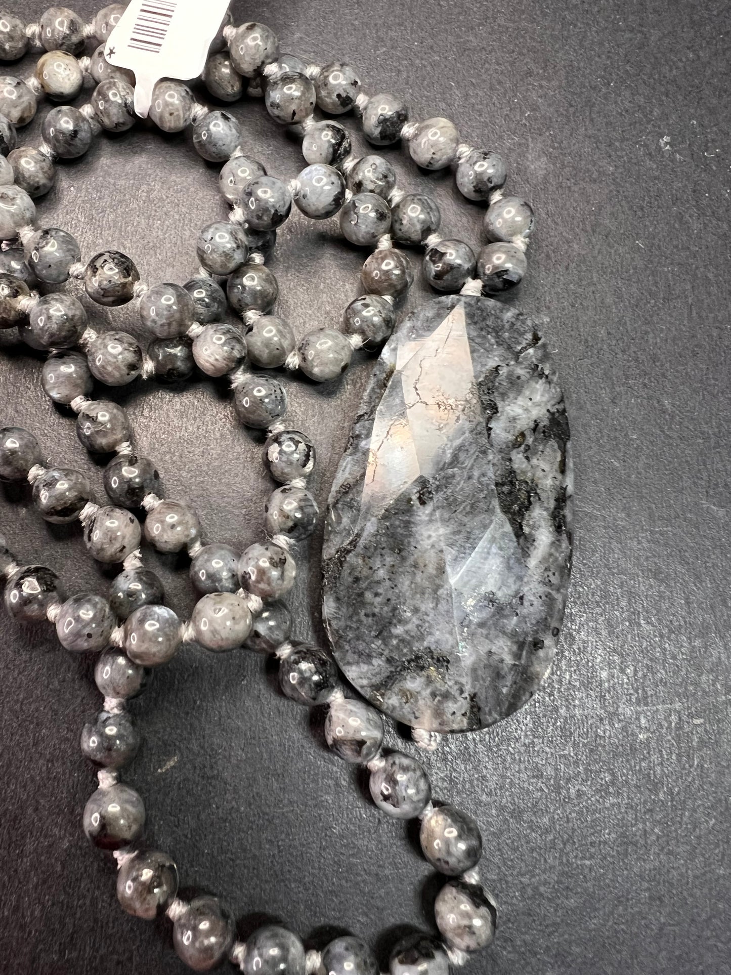 NEW Larvakite 30 inch necklace with pendant